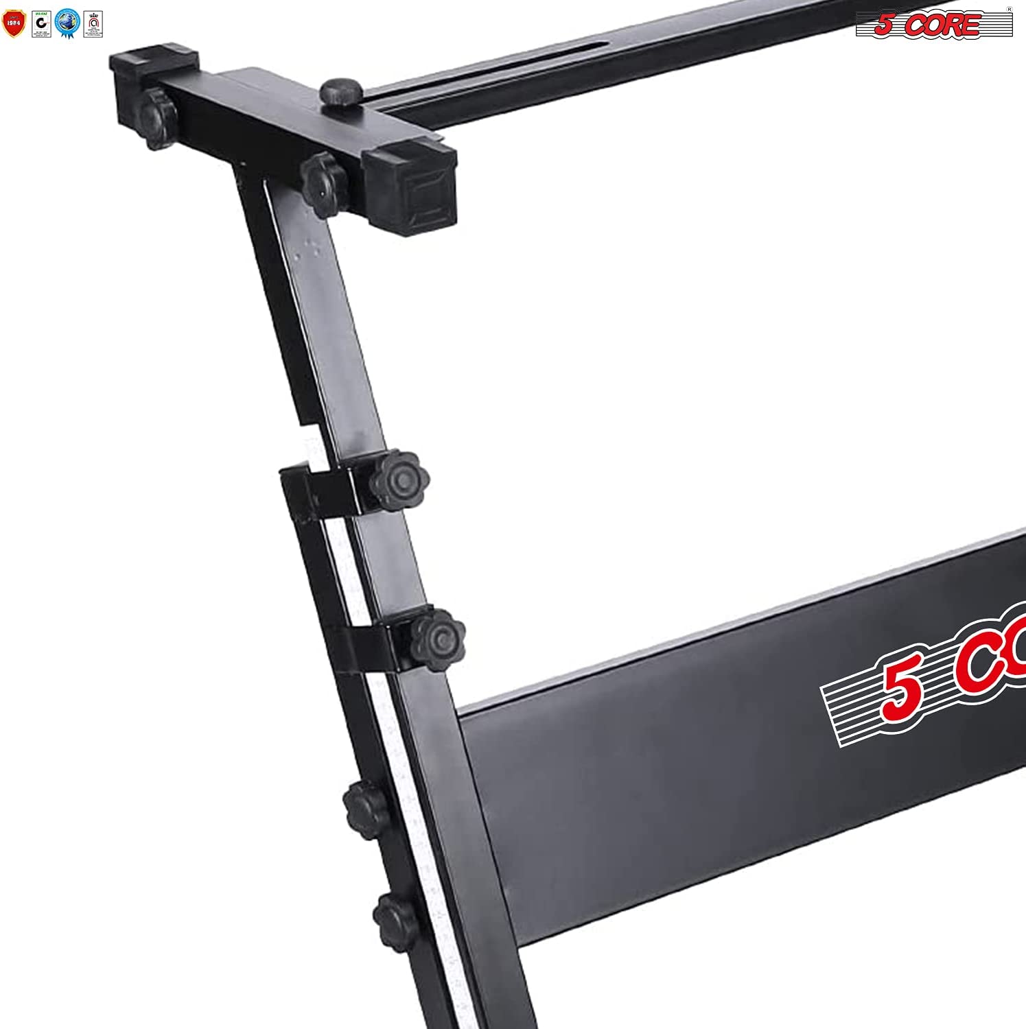 Heavy Duty Folding Keyboard Stand with padded arms and adjustable height, designed for digital pianos and keyboards.