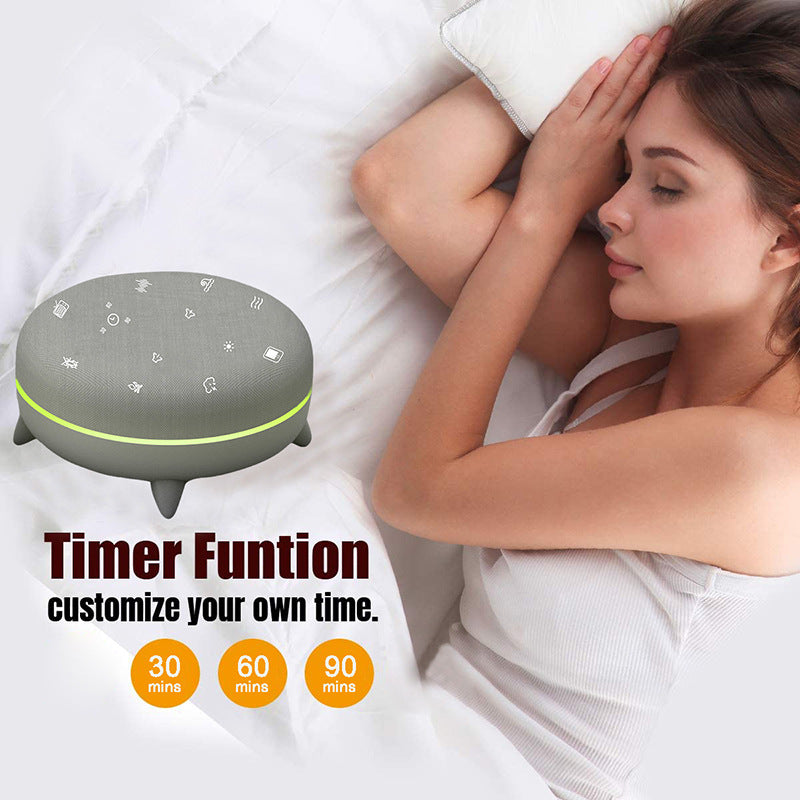 Multi Sleep Sound RGB Lights Bluetooth Speaker with adjustable RGB lights and a sleek fabric surface, designed for relaxation and soothing sounds.