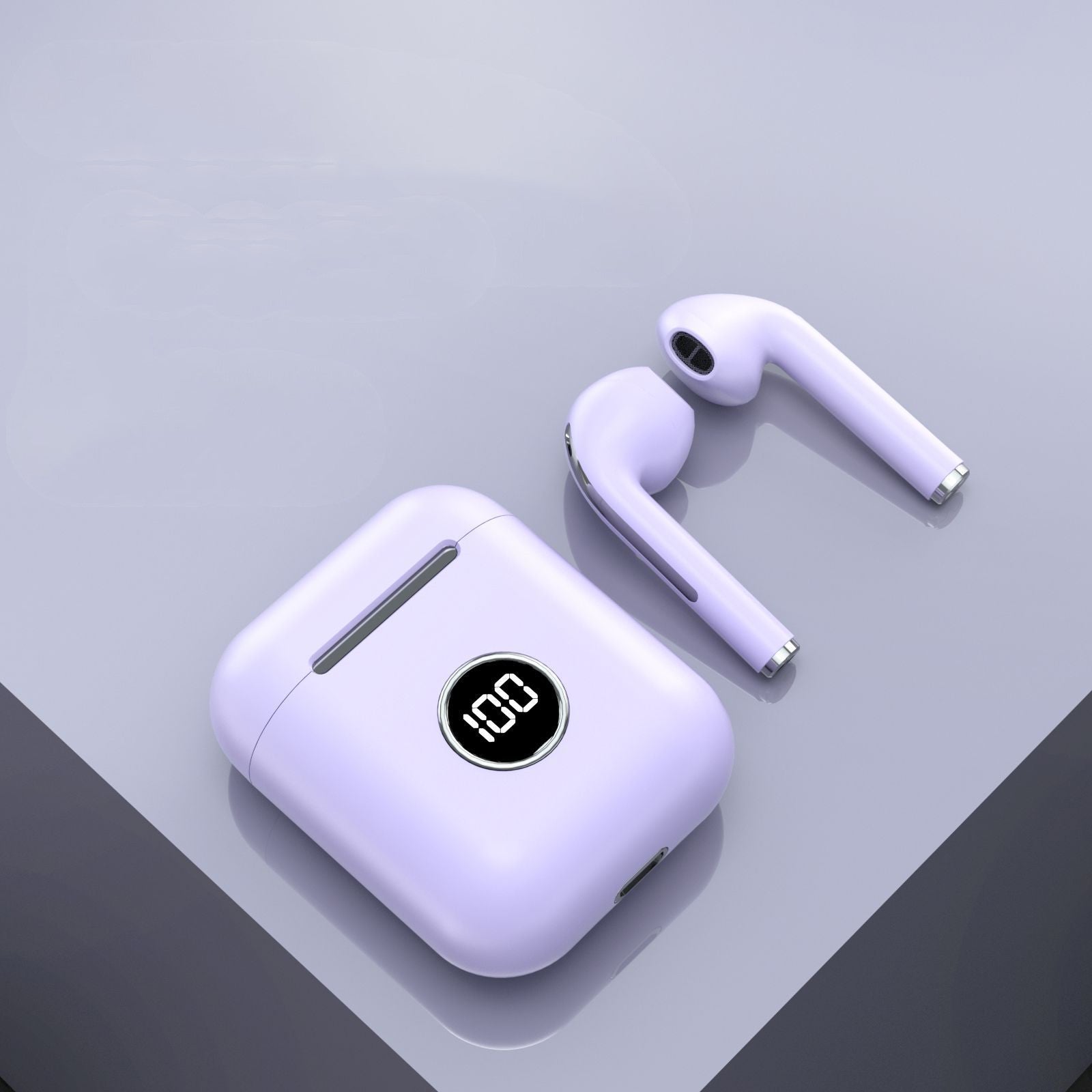 Sports Wireless Bluetooth Earphone with Noise Reduction, featuring a sleek design and compact charging case.