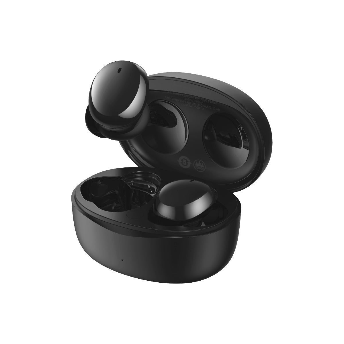 True Wireless Earphones in Bowie Black, featuring a sleek design and comfortable fit, ideal for music lovers.