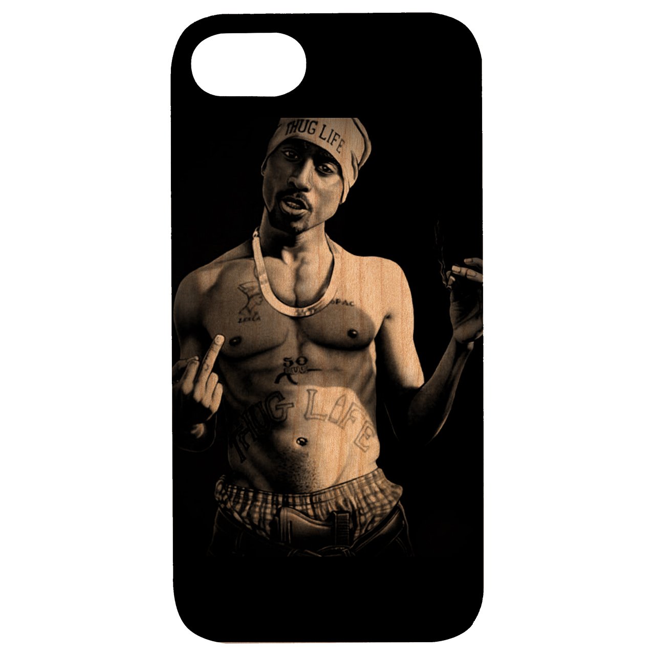 2PAC UV Color Printed wooden phone case showcasing vibrant designs and natural wood texture, designed for iPhone and Samsung models.