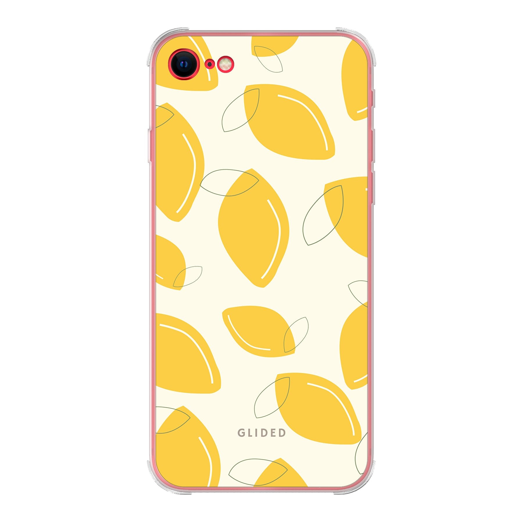 Abstract Lemon iPhone 8 Handyhülle mit lebendigen Zitronenmuster auf gelbem Hintergrund, idealer Schutz und stilvolles Design.