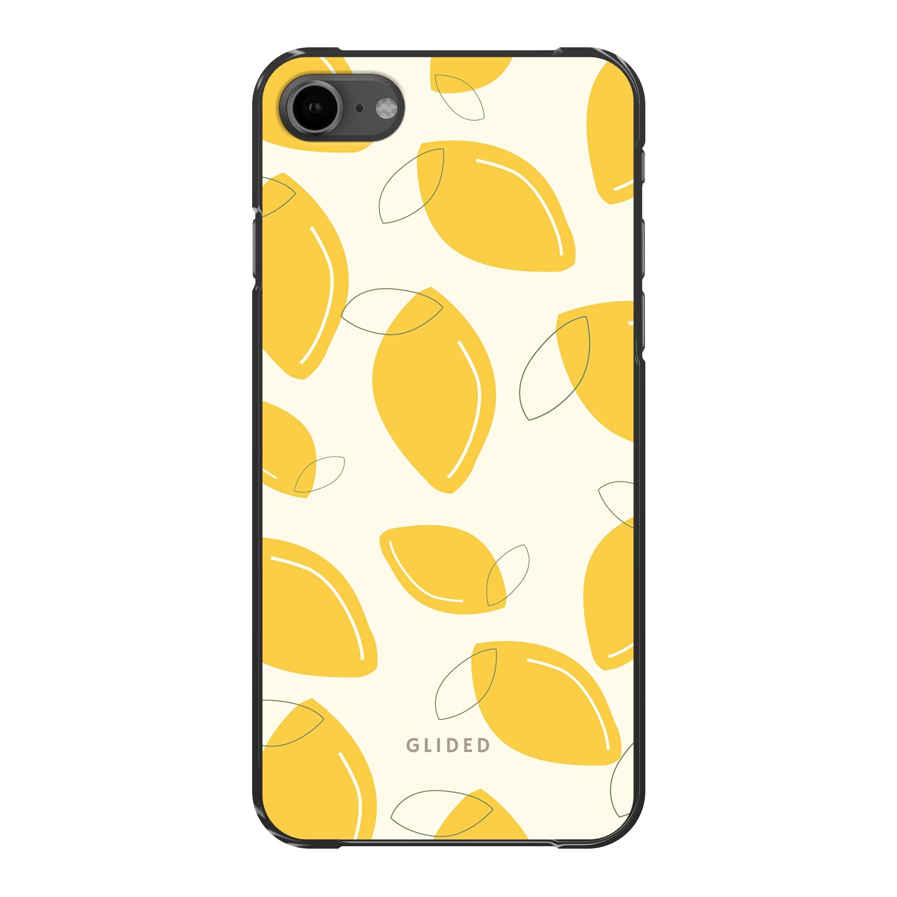 Abstract Lemon iPhone 8 Handyhülle mit lebendigen Zitronenmuster auf gelbem Hintergrund, idealer Schutz und stilvolles Design.