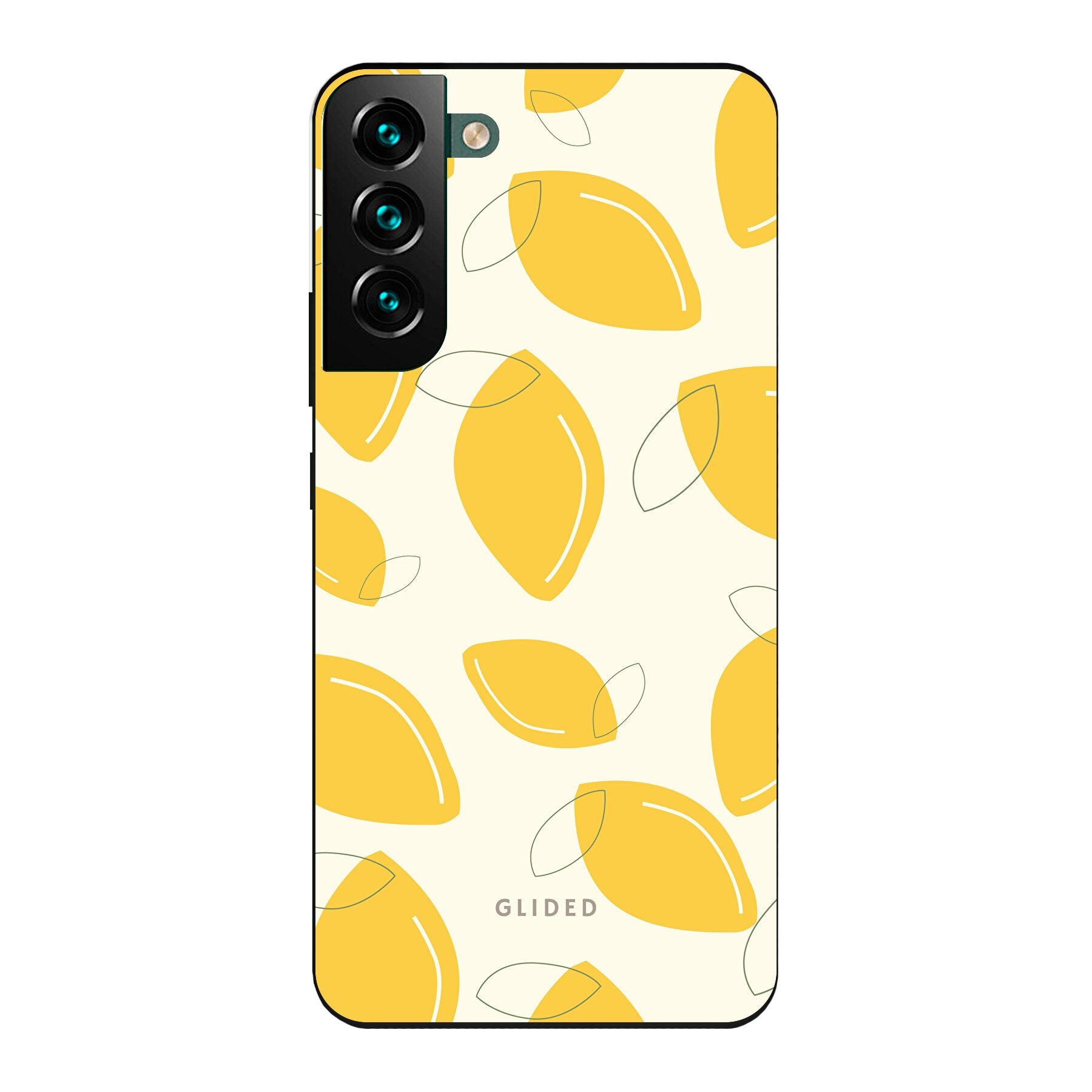 Abstract Lemon Handyhülle für Samsung Galaxy S22 Plus mit lebendigen Zitronenmuster auf gelbem Hintergrund, idealer Schutz und stilvolles Design.