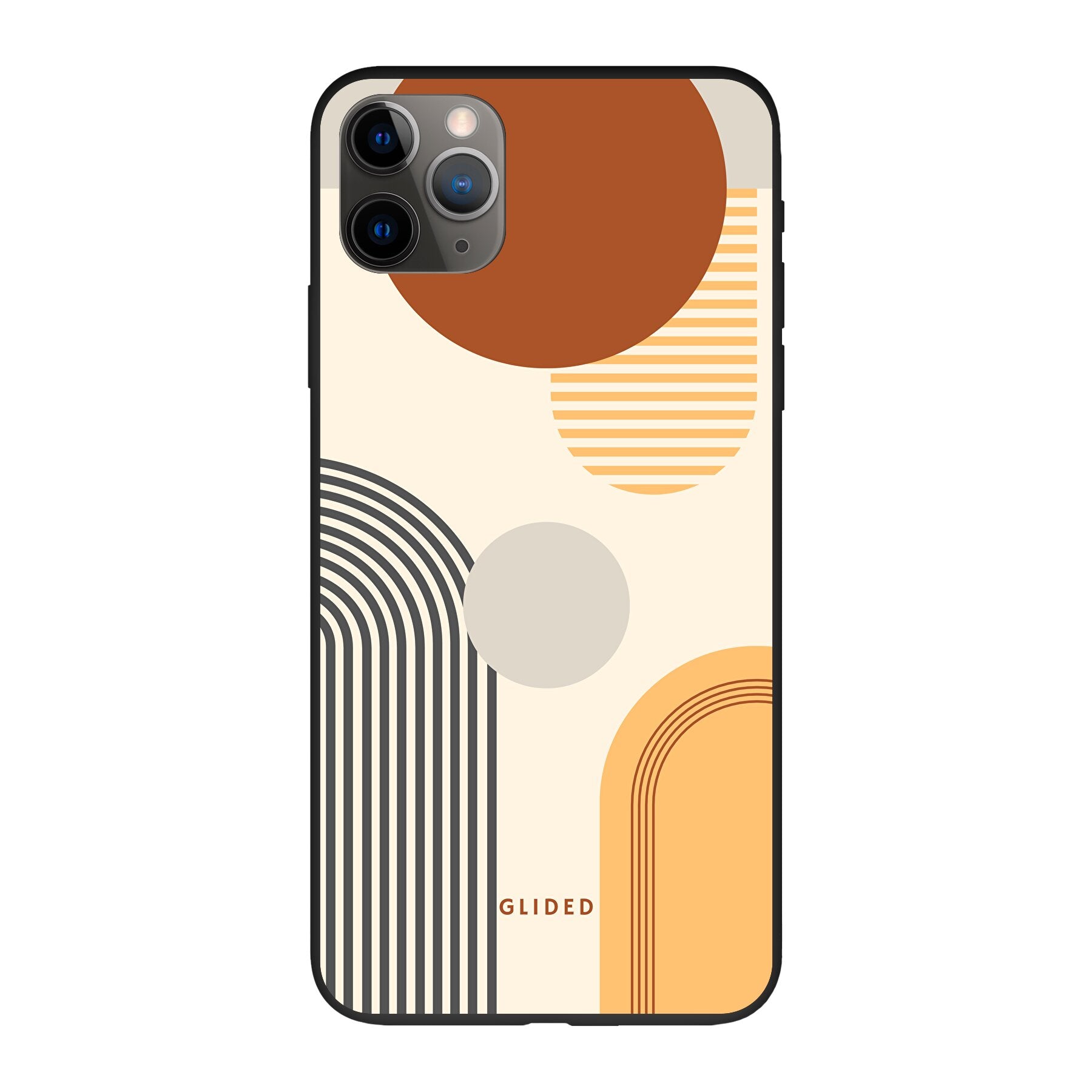 Abstraction Handyhülle für iPhone 11 Pro Max mit einzigartigem Design aus Kreisen und ovalen Formen, stilvoll und schützend.