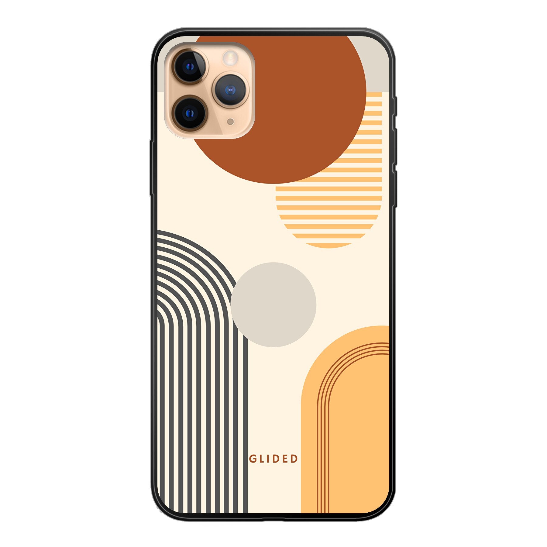 Abstraction Handyhülle für iPhone 11 Pro Max mit einzigartigem Design aus Kreisen und ovalen Formen, stilvoll und schützend.