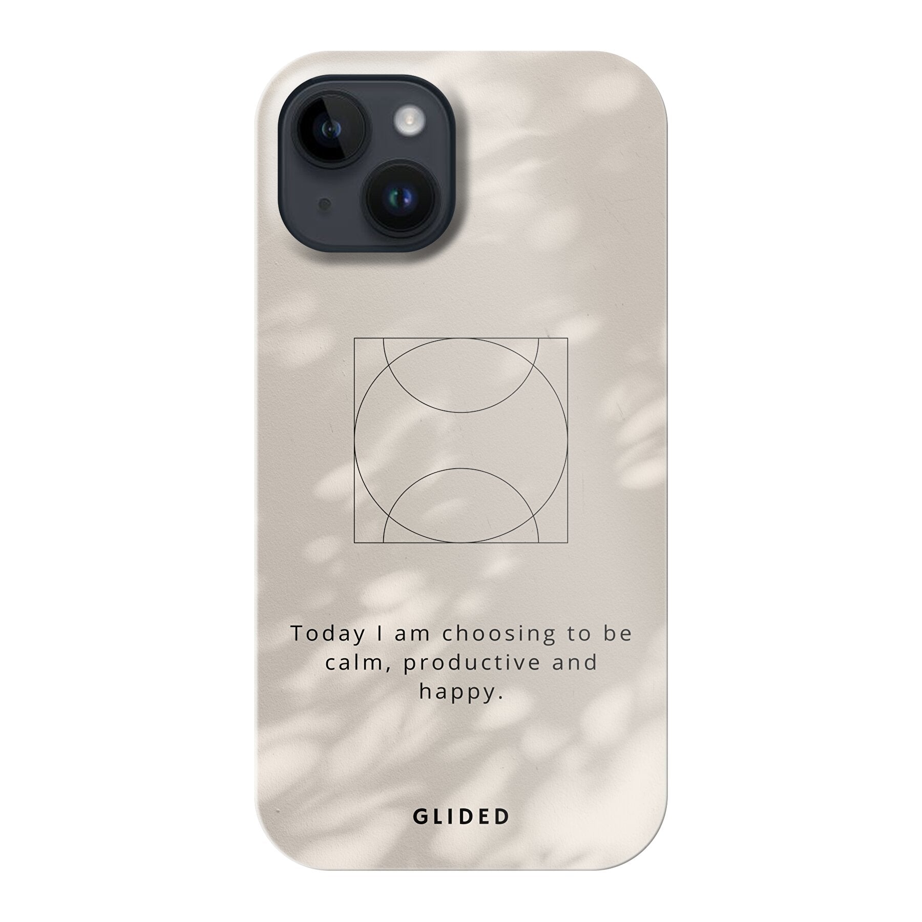 Affirmation Handyhülle für iPhone 14 mit inspirierendem Spruch auf ästhetischem Hintergrund, idealer Schutz und stilvolles Design.