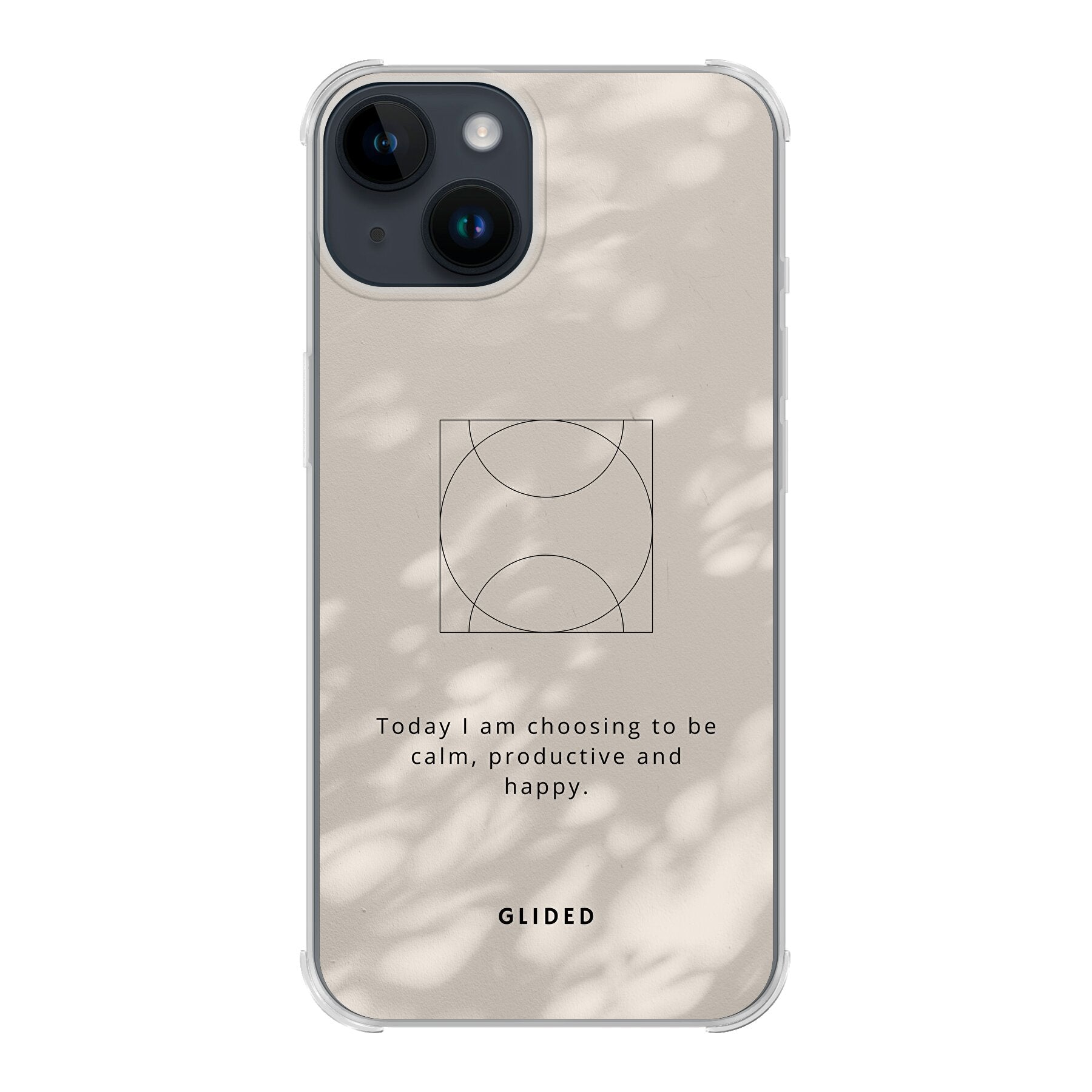 Affirmation Handyhülle für iPhone 14 mit inspirierendem Spruch auf ästhetischem Hintergrund, idealer Schutz und stilvolles Design.