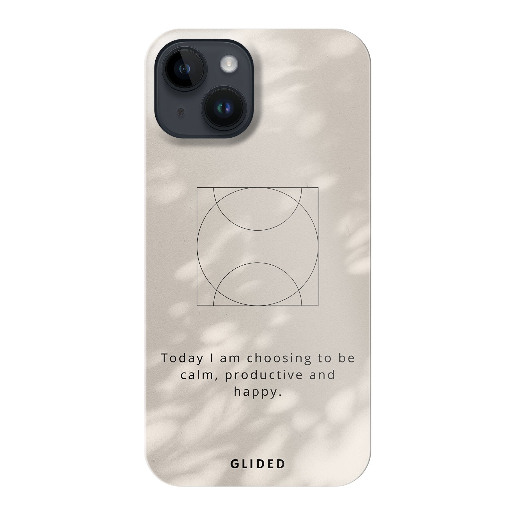 Affirmation Handyhülle für iPhone 14 mit inspirierendem Spruch auf ästhetischem Hintergrund, idealer Schutz und stilvolles Design.