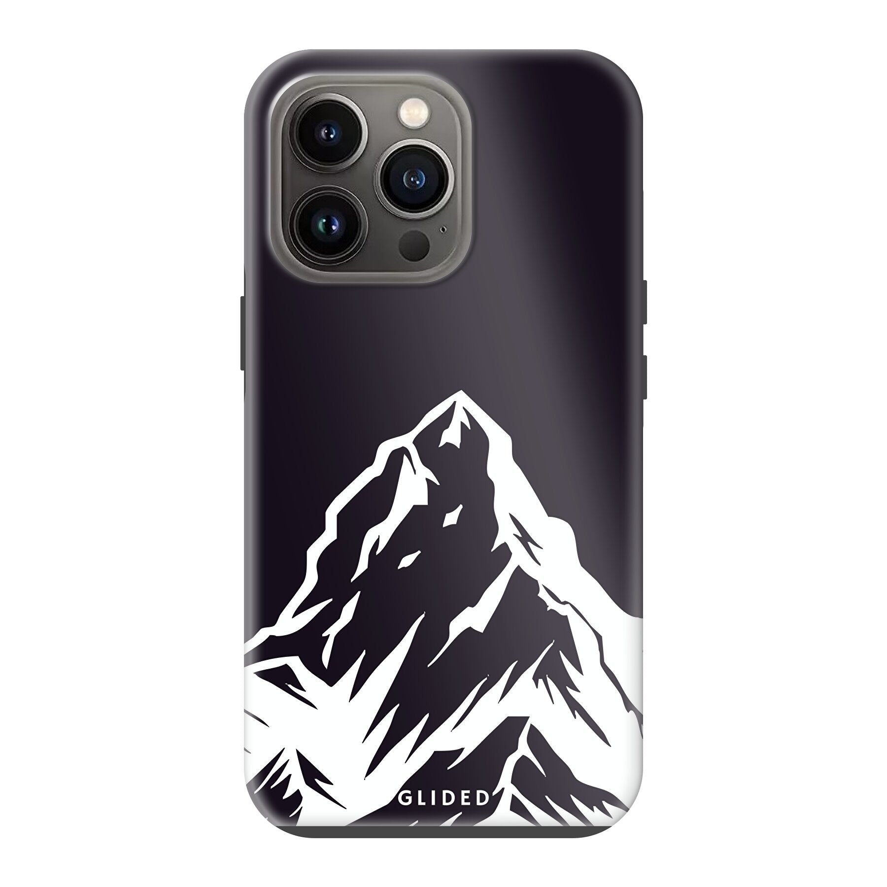 Alpine Adventure Handyhülle für iPhone 13 Pro mit majestätischen Berggipfeln und Tälern, ideal für Naturfreunde.