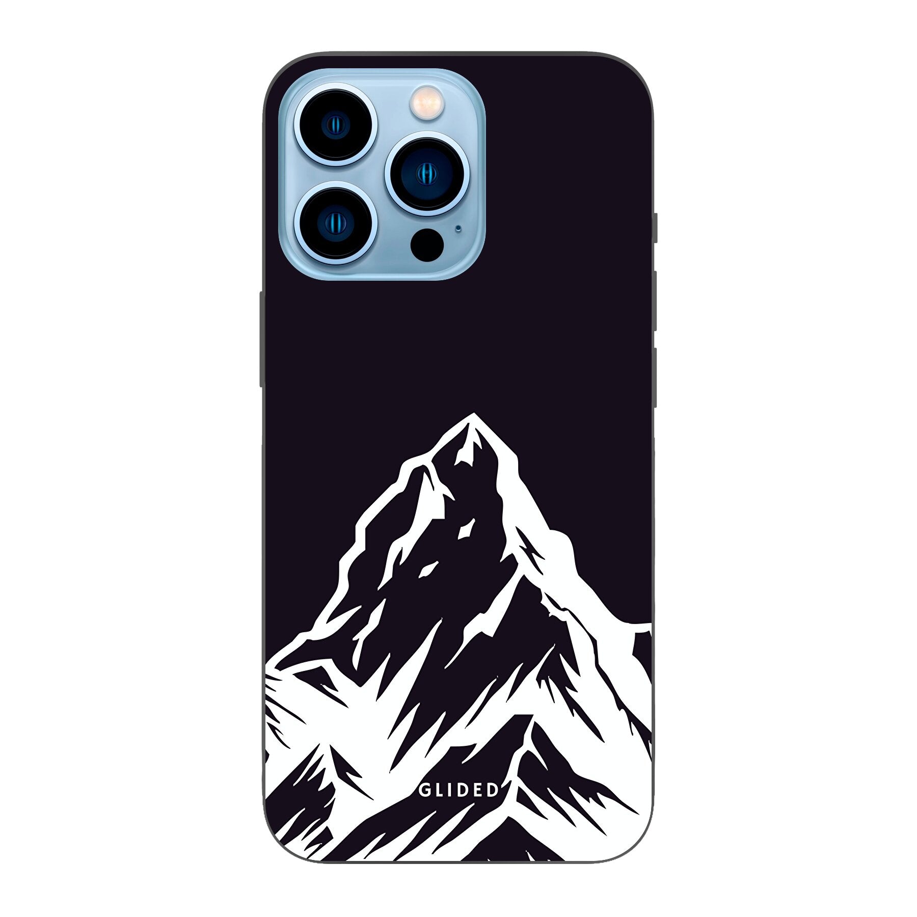 Alpine Adventure Handyhülle für iPhone 13 Pro mit majestätischen Berggipfeln und Tälern, ideal für Naturfreunde.