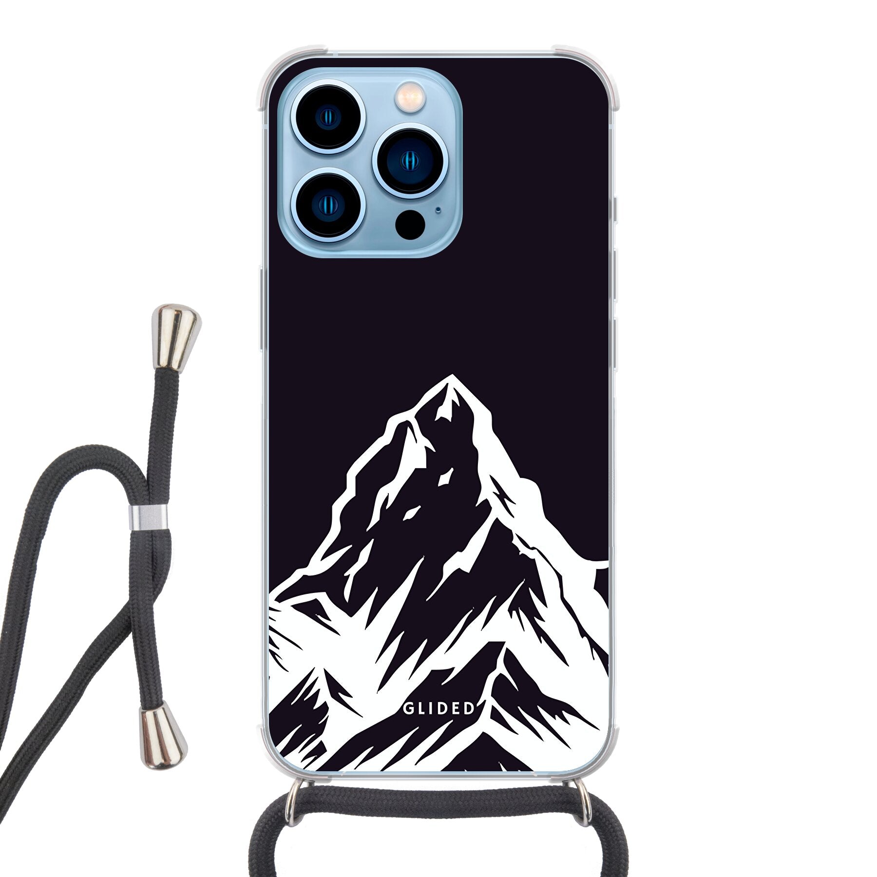 Alpine Adventure Handyhülle für iPhone 13 Pro mit majestätischen Berggipfeln und Tälern, ideal für Naturfreunde.