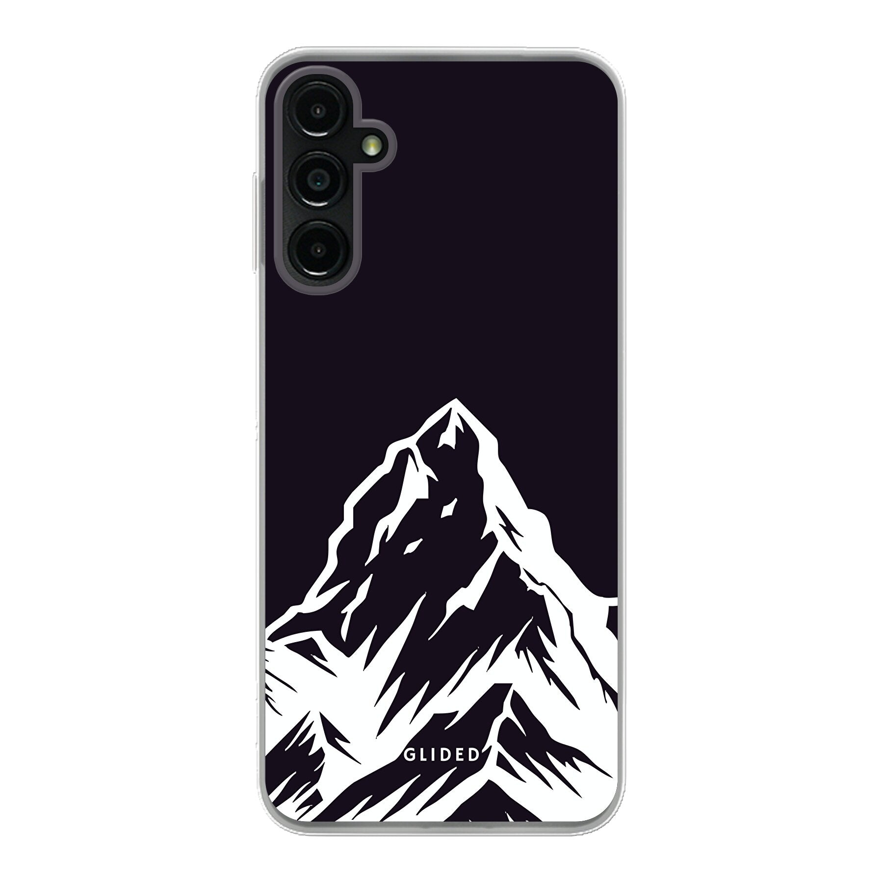 Alpine Adventure Handyhülle für Samsung Galaxy A14 5G mit majestätischen Berggipfeln und Tälern im Hintergrund, ideal für Naturfreunde.