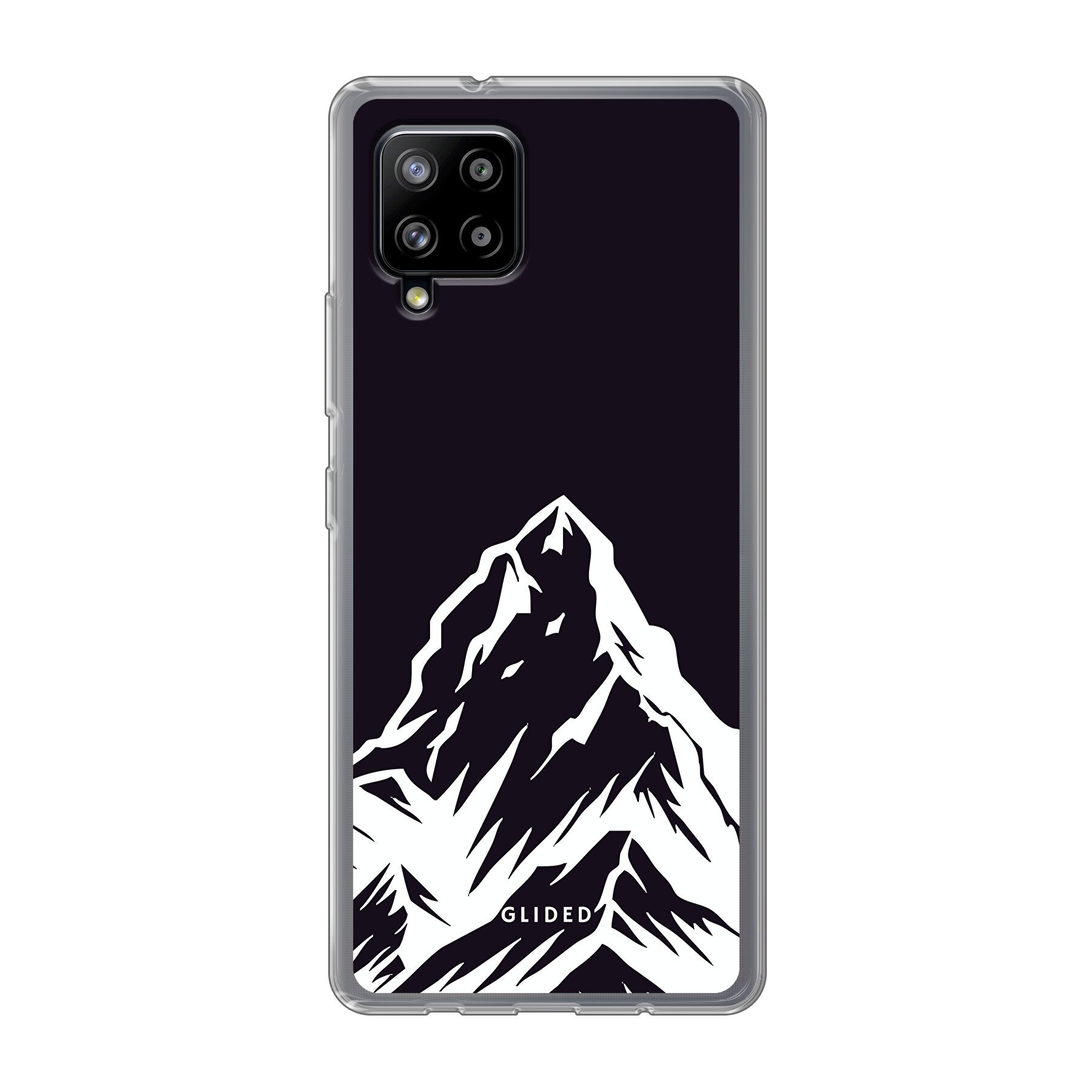 Alpine Adventure Handyhülle für Samsung Galaxy A42 5G mit majestätischen Berggipfeln und Tälern, ideal für Naturfreunde.