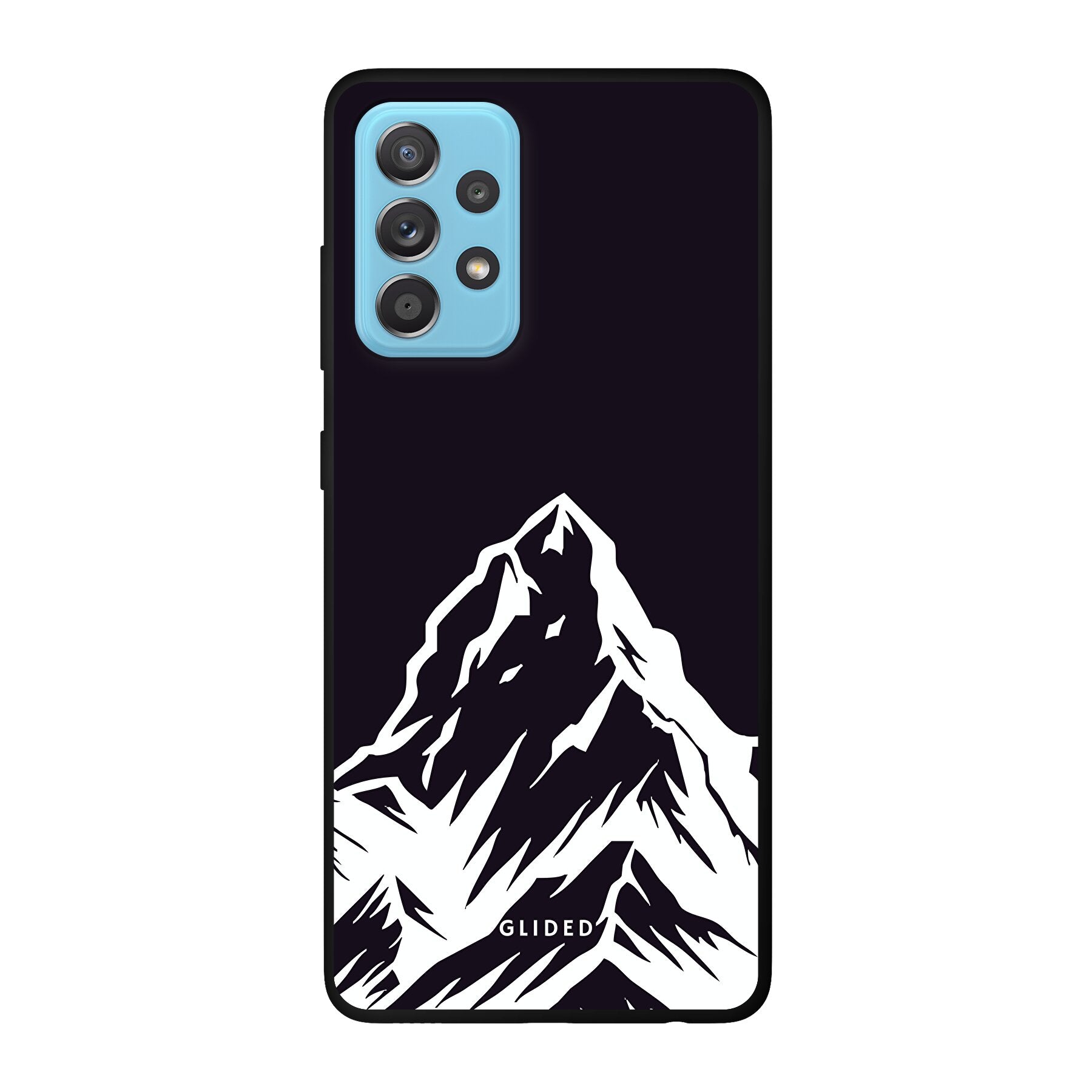 Alpine Adventure Handyhülle für Samsung Galaxy A52 mit majestätischen Berggipfeln und Tälern, ideal für Naturfreunde.