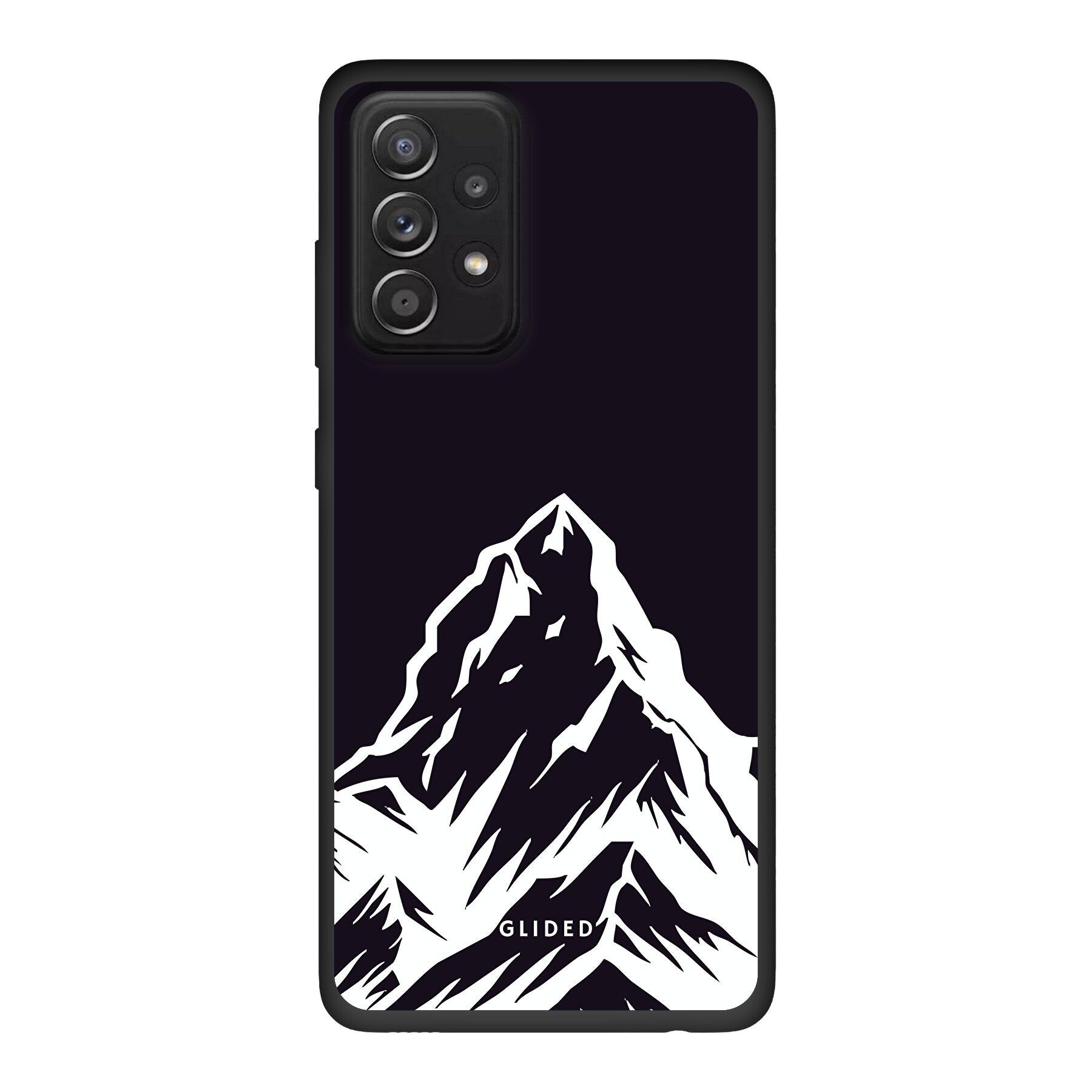 Alpine Adventure Handyhülle für Samsung Galaxy A52 mit majestätischen Berggipfeln und Tälern, ideal für Naturfreunde.