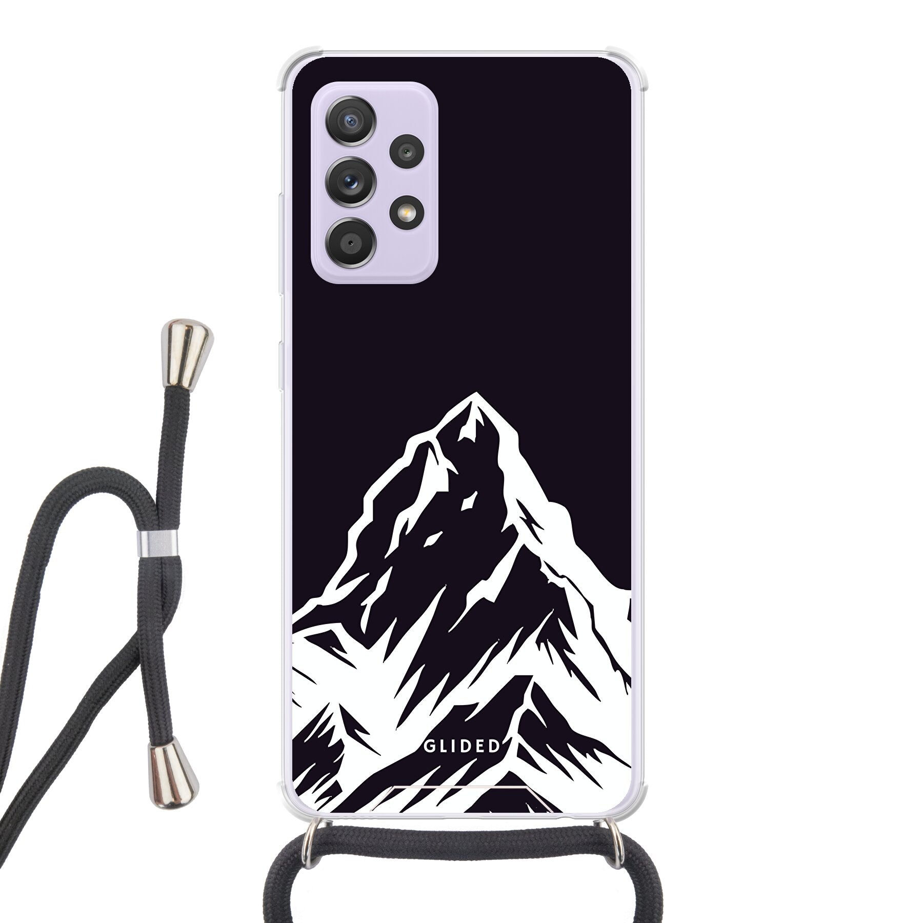 Alpine Adventure Handyhülle für Samsung Galaxy A52 mit majestätischen Berggipfeln und Tälern, ideal für Naturfreunde.