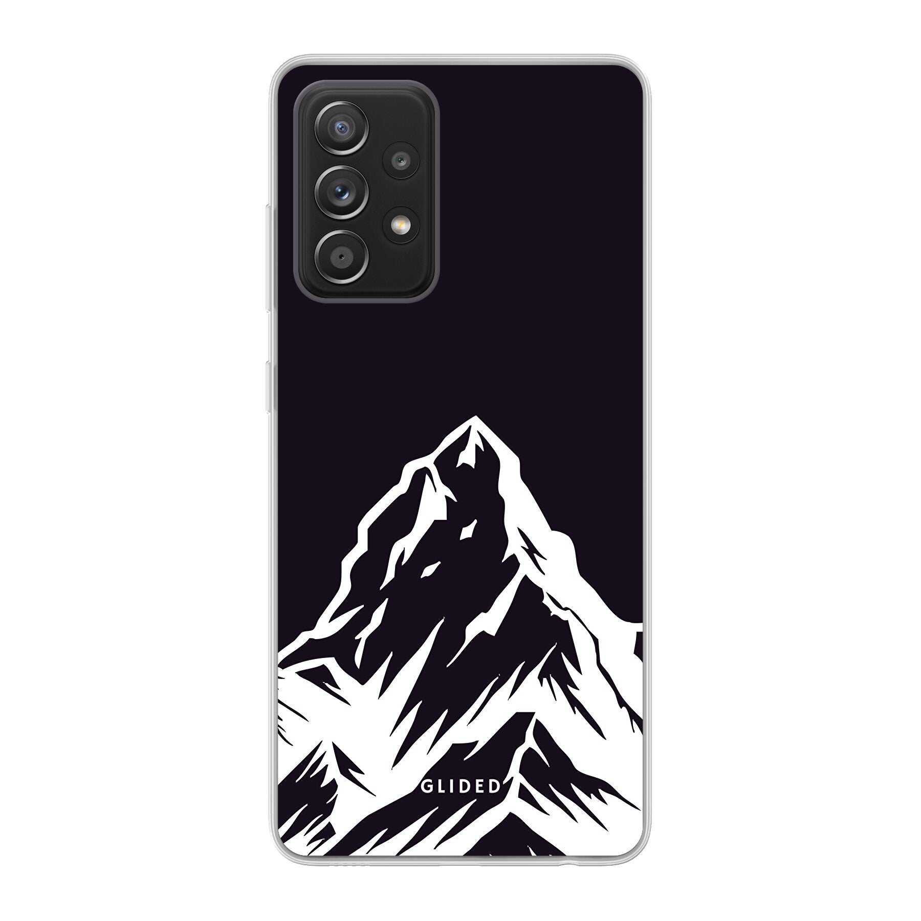 Alpine Adventure Handyhülle für Samsung Galaxy A52 mit majestätischen Berggipfeln und Tälern, ideal für Naturfreunde.