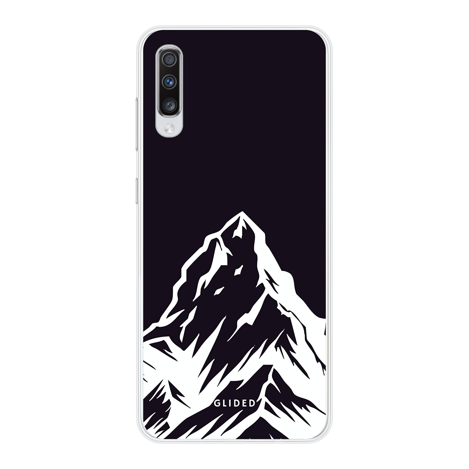 Alpine Adventure Handyhülle für Samsung Galaxy A70 mit majestätischen Berggipfeln und Tälern im Design, ideal für Naturfreunde.