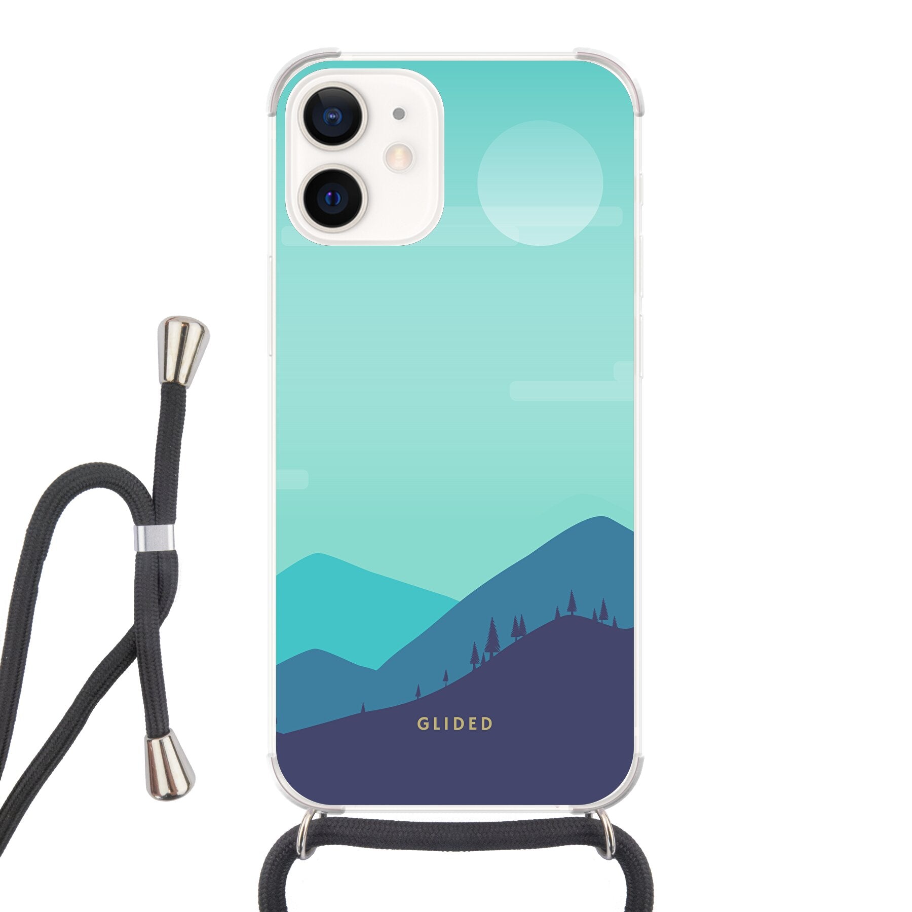 Alpine iPhone 12 mini Handyhülle mit einzigartigem Bergdesign, stoßfestem Schutz und schlankem Profil.