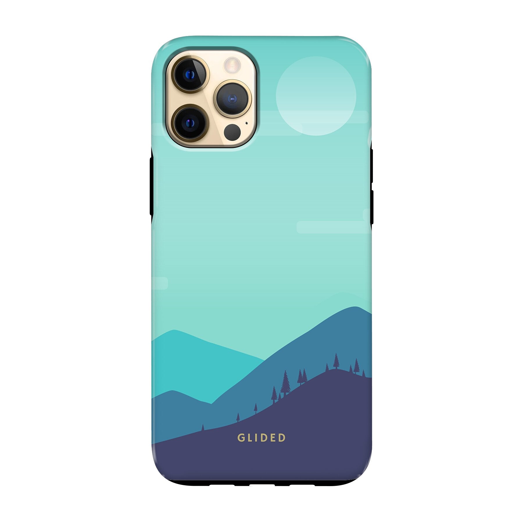 Alpine iPhone 12 Pro Max Handyhülle mit einzigartigem Bergdesign, stoßfest und schlank.