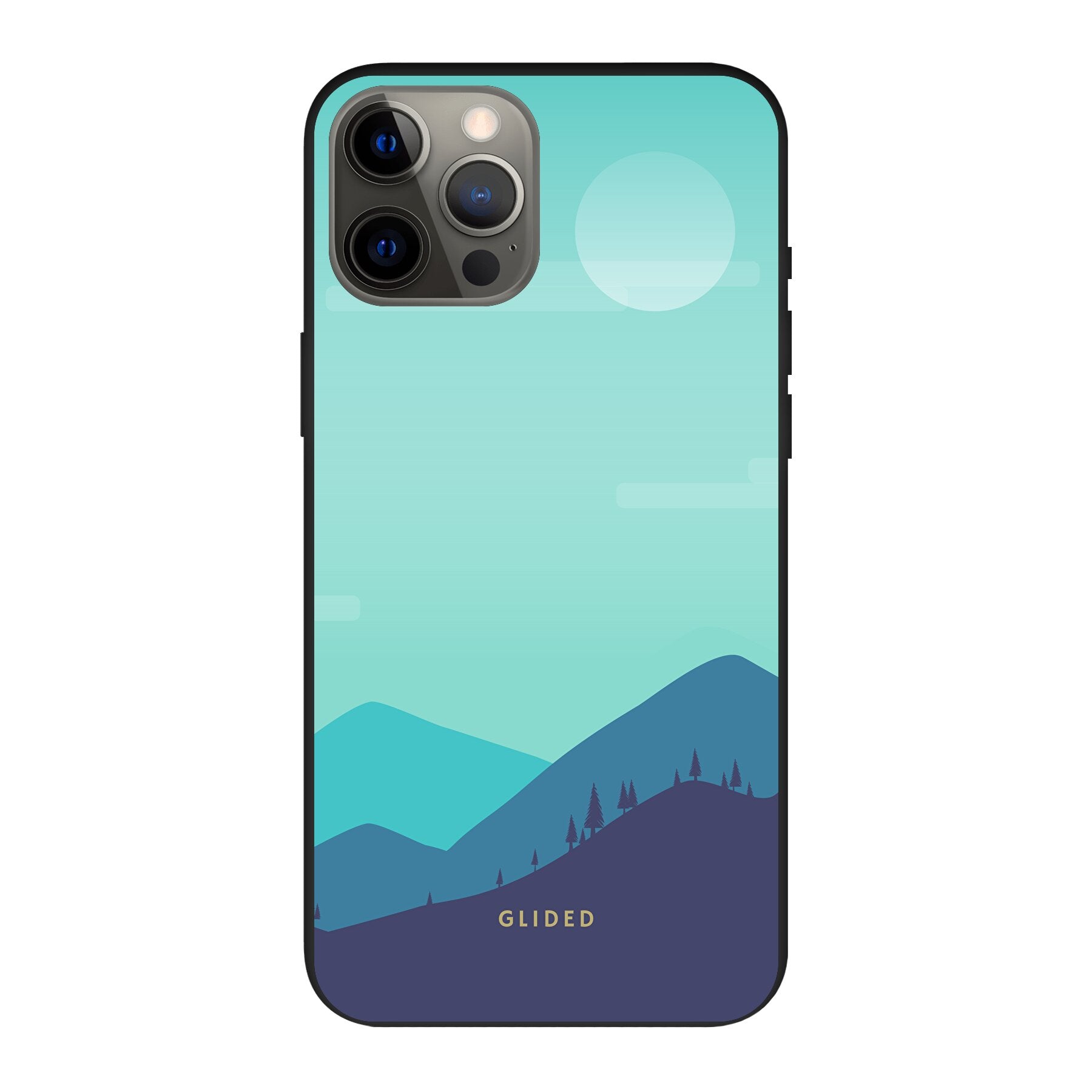 Alpine iPhone 12 Pro Max Handyhülle mit einzigartigem Bergdesign, stoßfest und schlank.