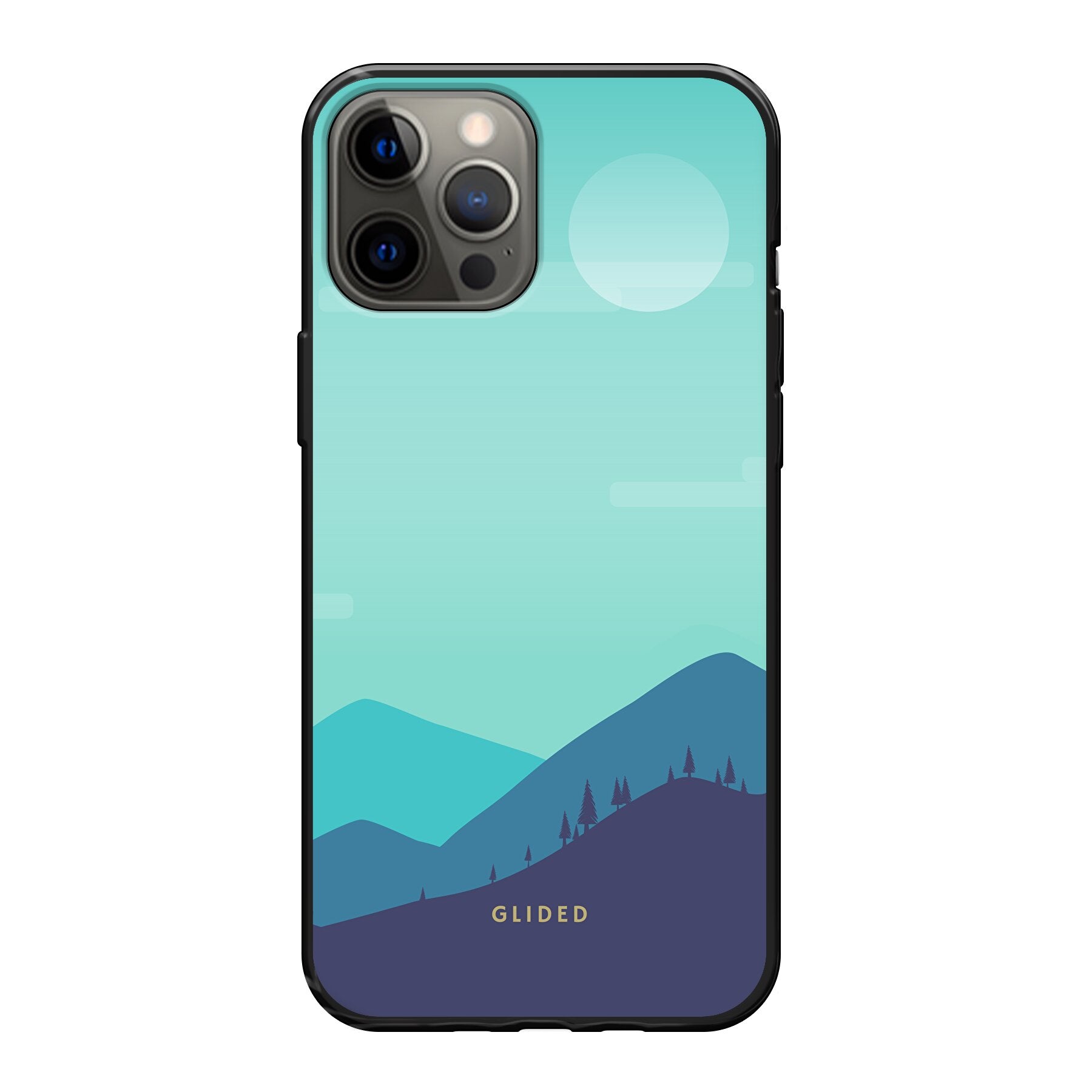 Alpine iPhone 12 Pro Max Handyhülle mit einzigartigem Bergdesign, stoßfest und schlank.