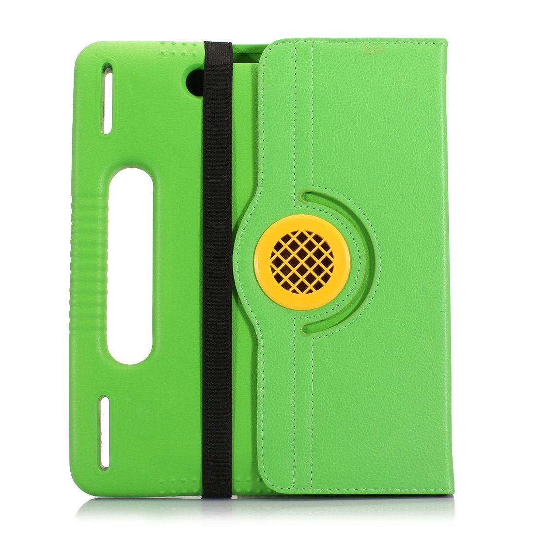 AMZER 360° Flip Leather Case with Handle for Amazon Kindle Fire HD 8, showcasing its stylish design and functional features.