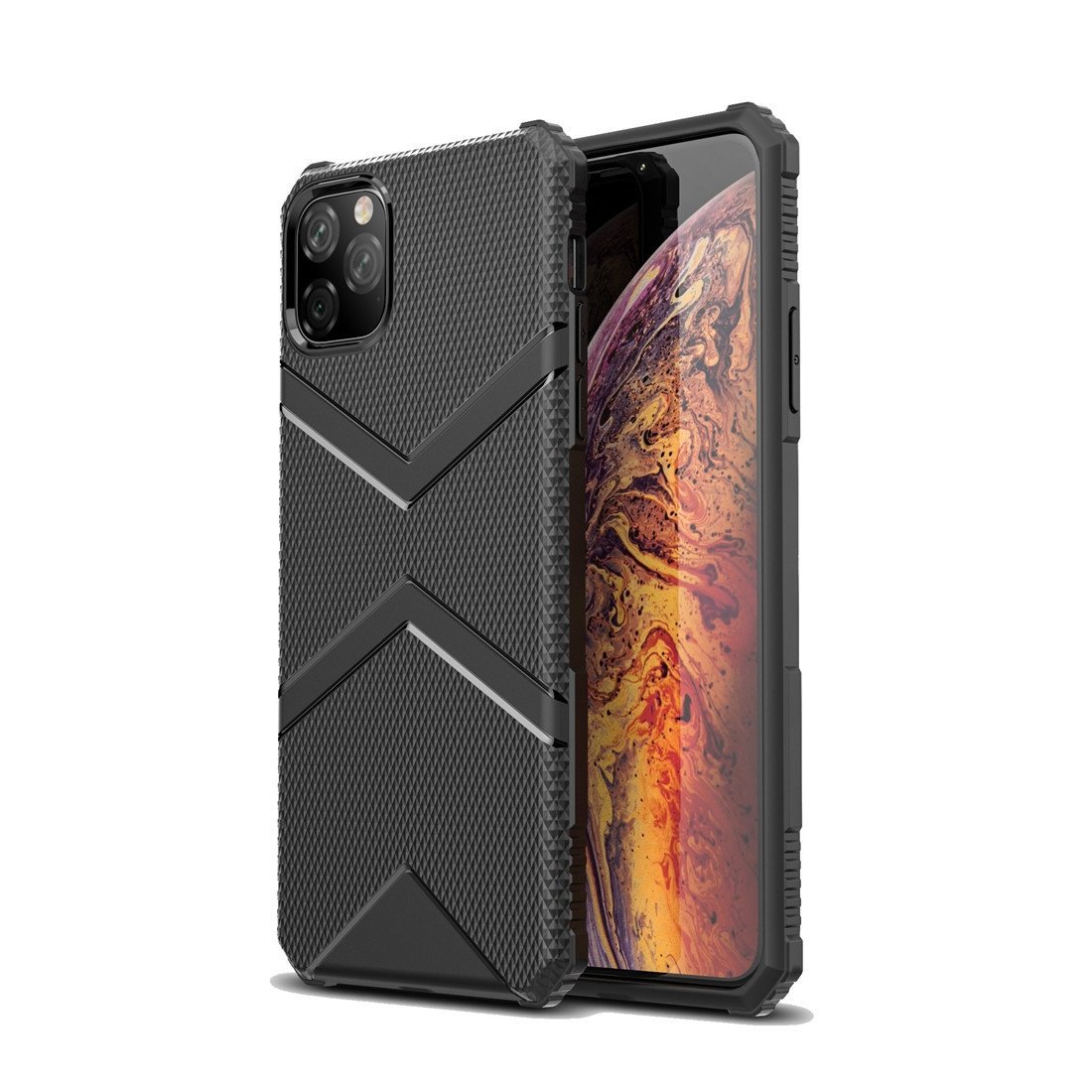 AMZER Diamond Design TPU Protective Case for iPhone XI, showcasing its stylish diamond texture and perfect fit.