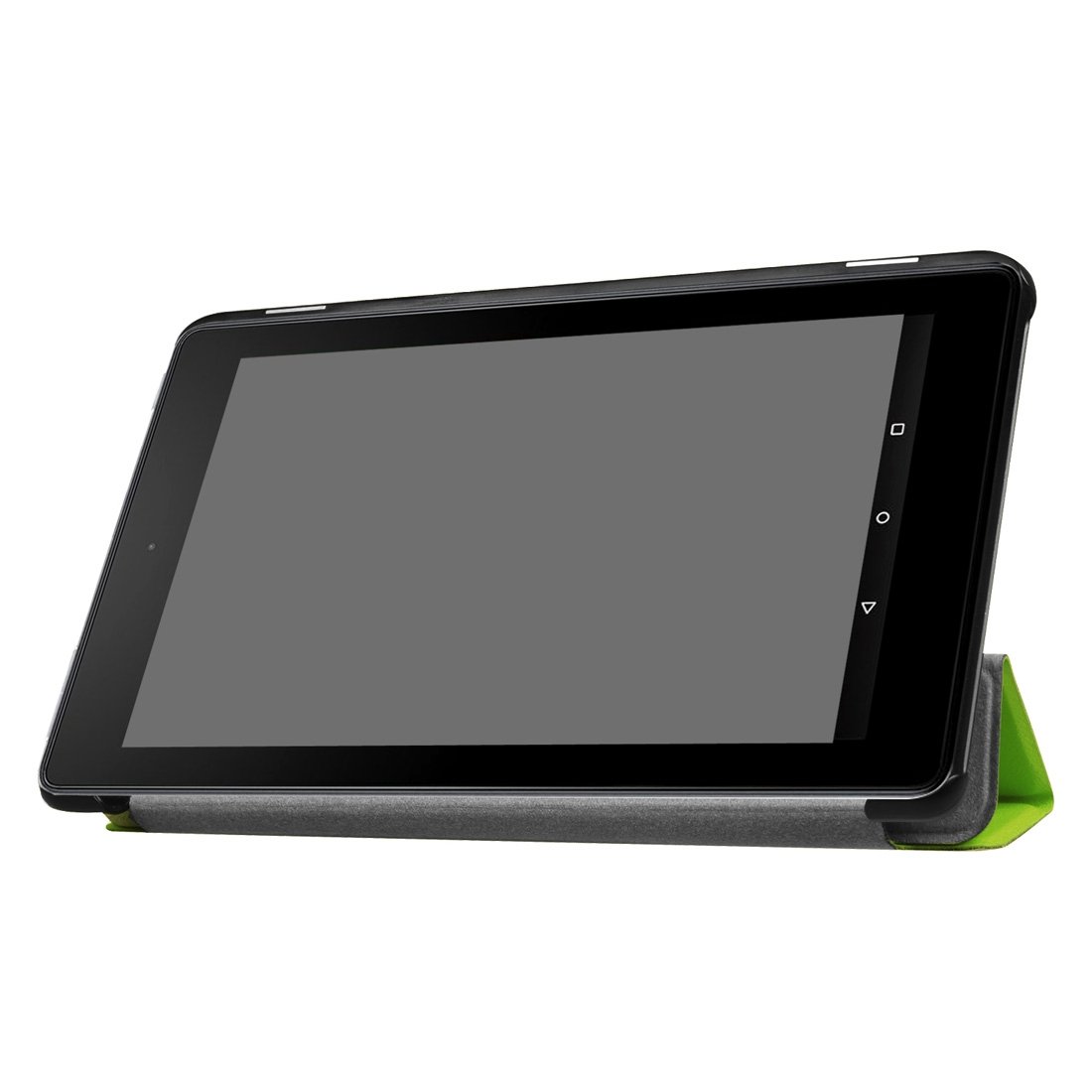 AMZER Flip Leather Case for Amazon tablet, featuring a sleek design and three-folding holder for versatile viewing angles.