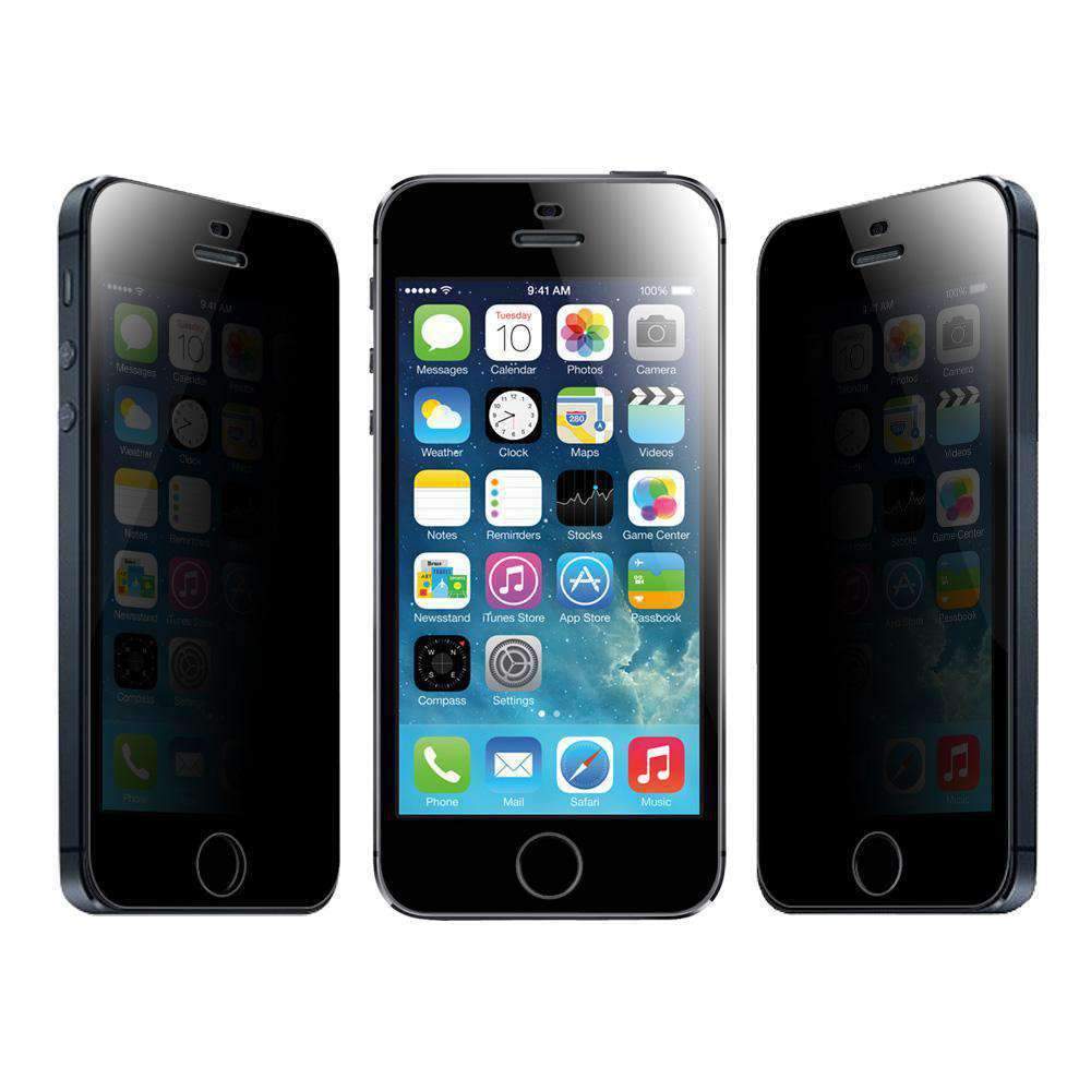 AMZER Kristal Privacy Screen Protector for iPhone 5/5S/SE, showcasing its sleek design and privacy features.