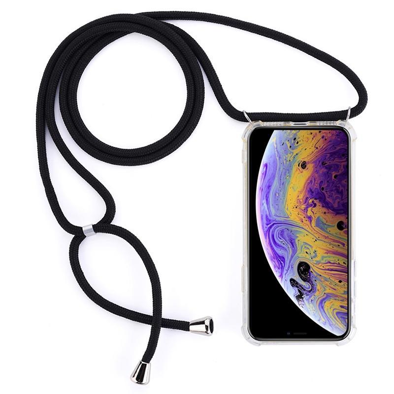 AMZER Pudding TPU Soft Skin X Protection Case for iPhone 11 Pro, showcasing its clear design and lanyard feature.