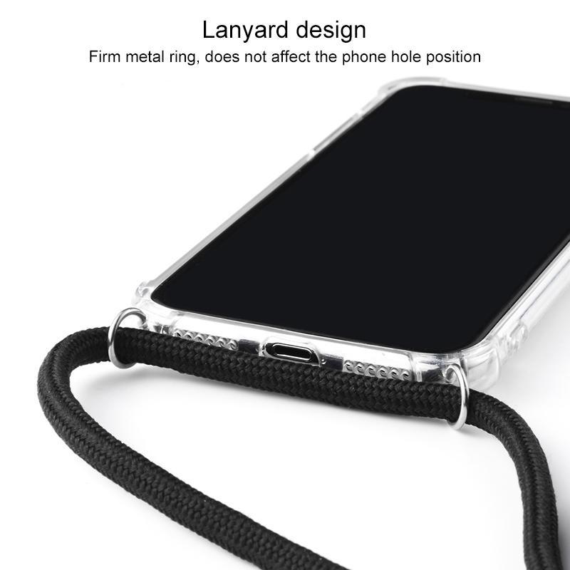 AMZER Pudding TPU Soft Skin X Protection Case for iPhone 11 Pro, showcasing its clear design and lanyard feature.