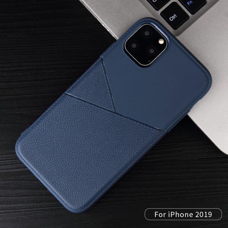 AMZER Shockproof Soft TPU Leather Protective Case for iPhone 11 Pro in black, showcasing its sleek design and textured grip.