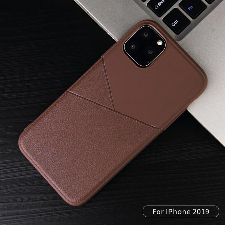 AMZER Shockproof Soft TPU Leather Protective Case for iPhone 11 Pro in black, showcasing its sleek design and textured grip.