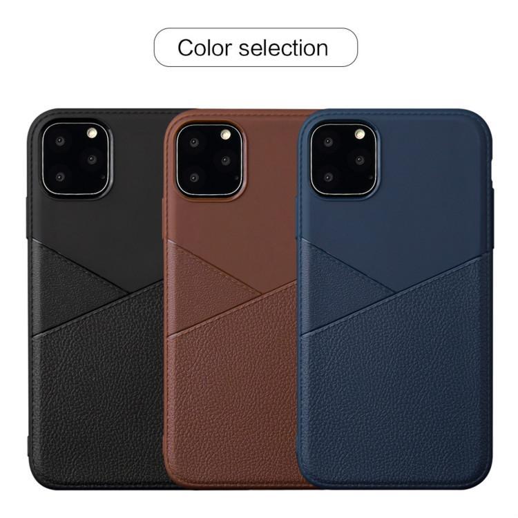 AMZER Shockproof Soft TPU Leather Protective Case for iPhone 11 Pro in black, showcasing its sleek design and textured grip.