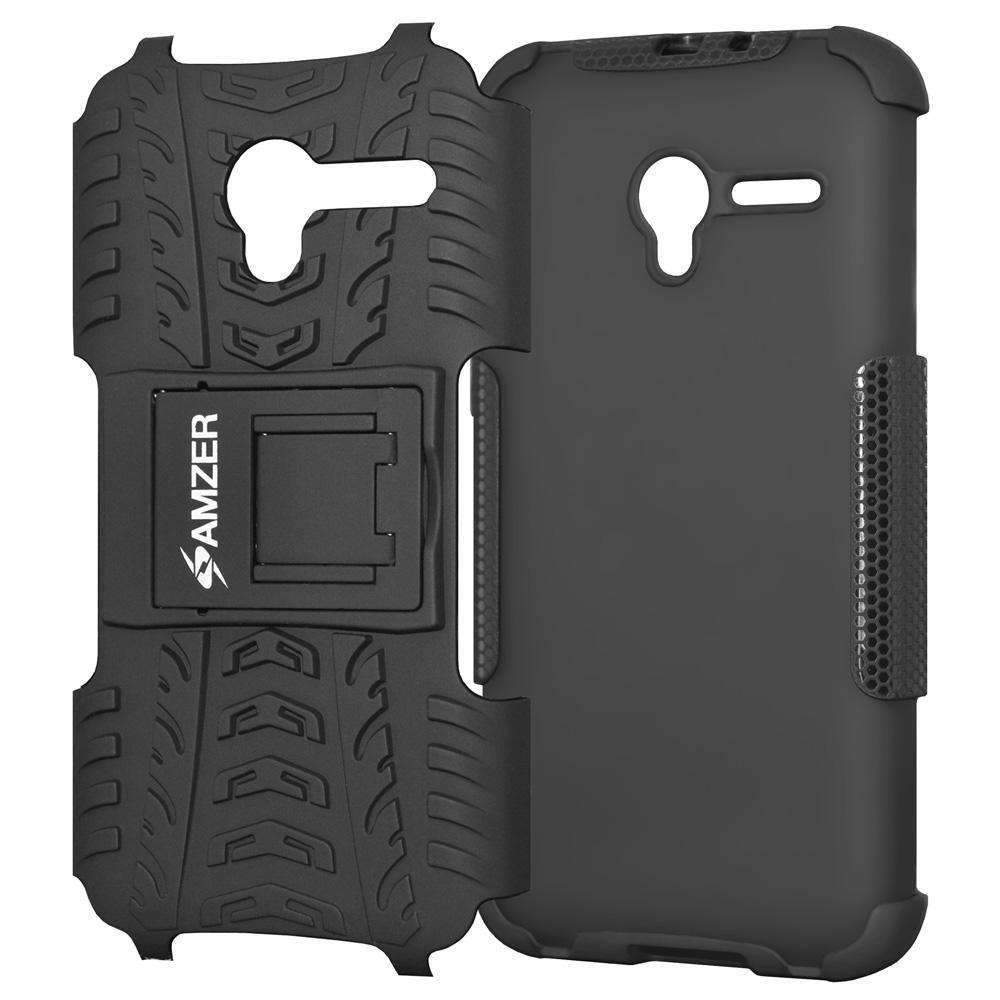 AMZER Shockproof Warrior Hybrid Case for Vodafone featuring a rugged grenade molded design and collapsible stand.