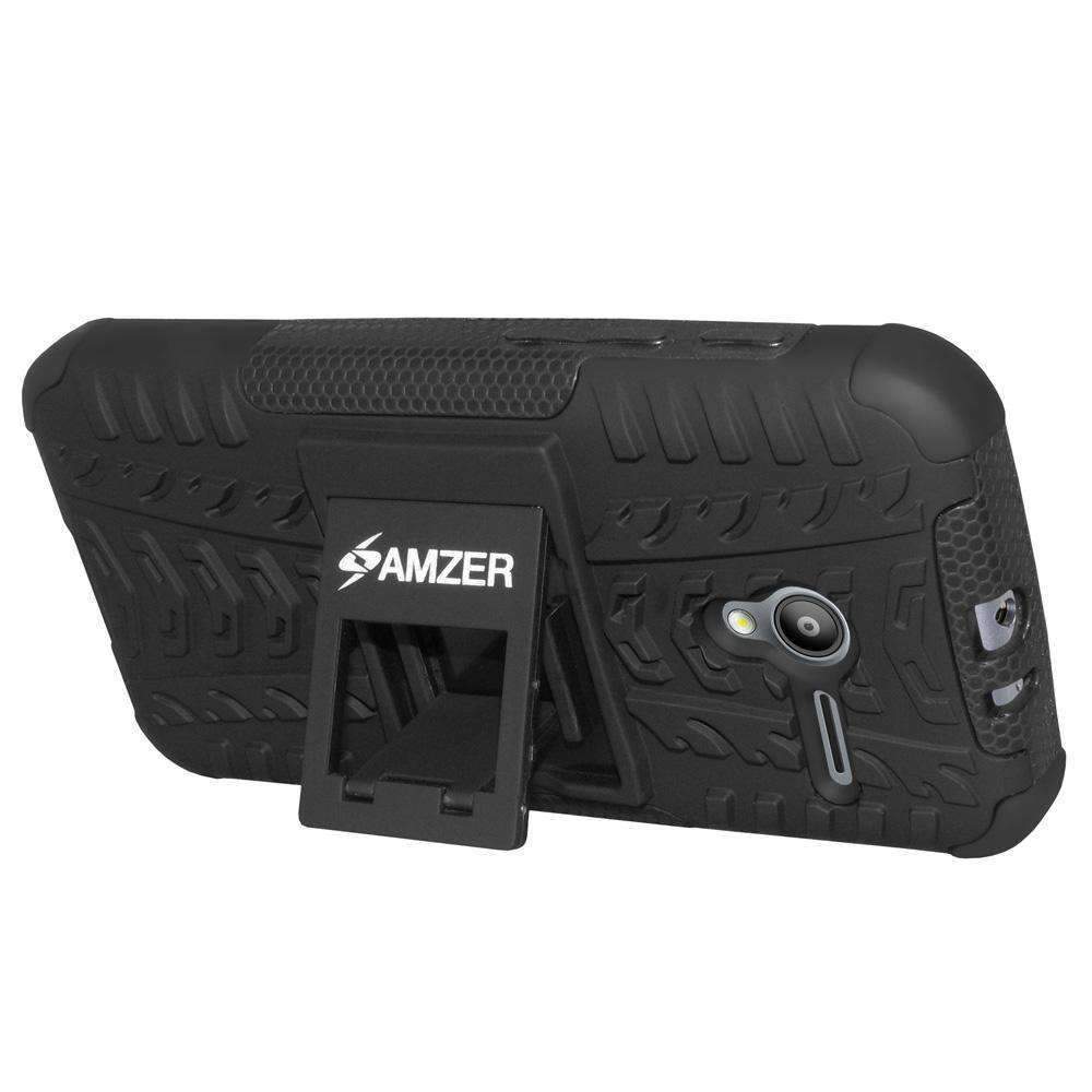 AMZER Shockproof Warrior Hybrid Case for Vodafone featuring a rugged grenade molded design and collapsible stand.