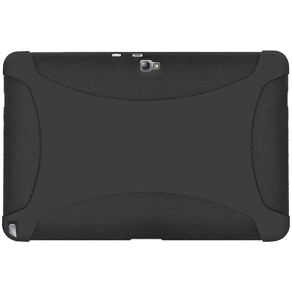 AMZER Silicone Skin Jelly Case for Samsung Galaxy Note 10.1 GT-N8000 in black, showcasing its flexible design and premium silicone material.