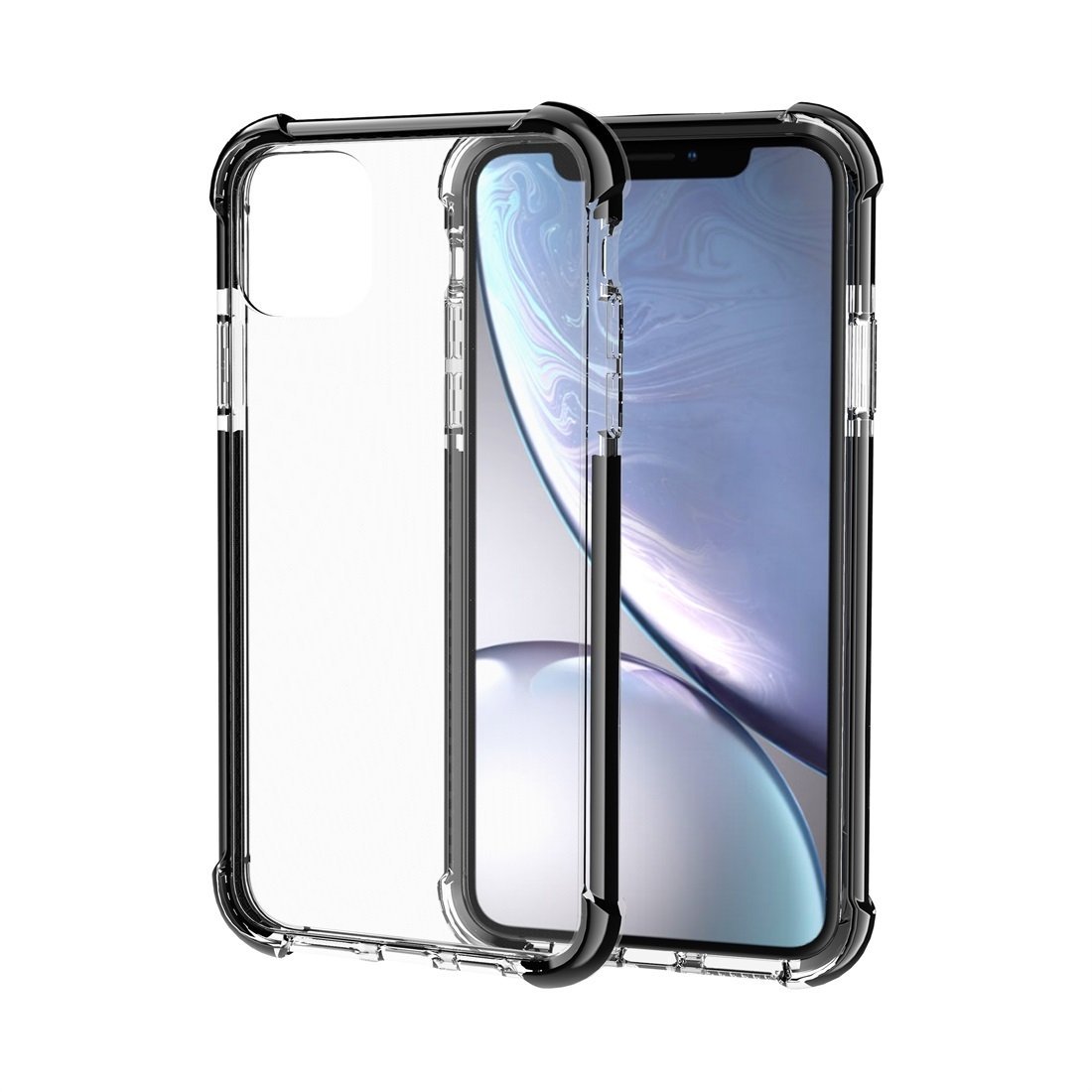 AMZER SlimGrip Bumper Hybrid Case for iPhone XI Max, showcasing a clear back and durable TPU bumper for protection.