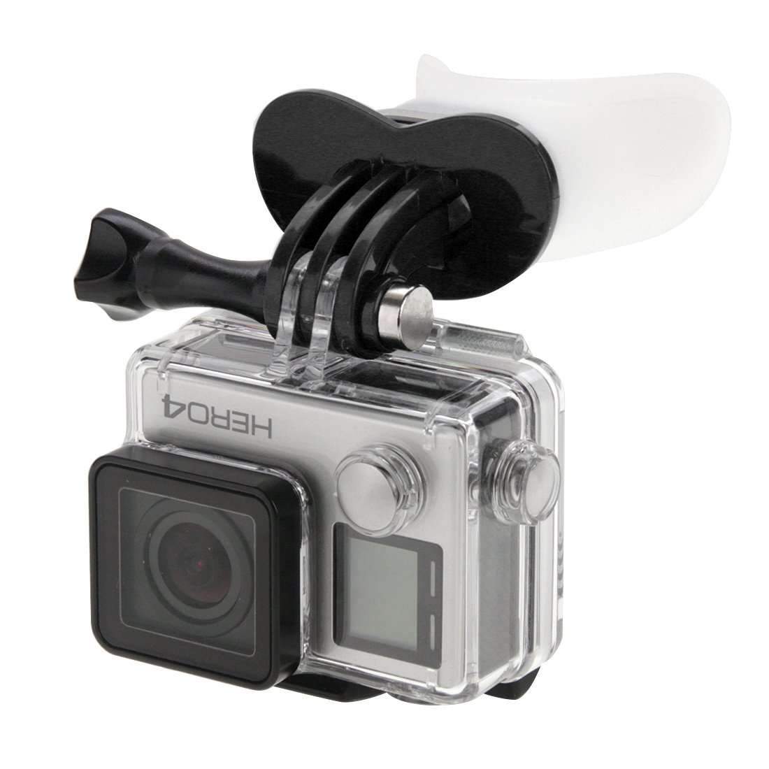 AMZER Surfing Fixed Braces Connecting Mount Set for GoPro HERO 4/3+, featuring elastic necklace and silicone connectors for water sports.