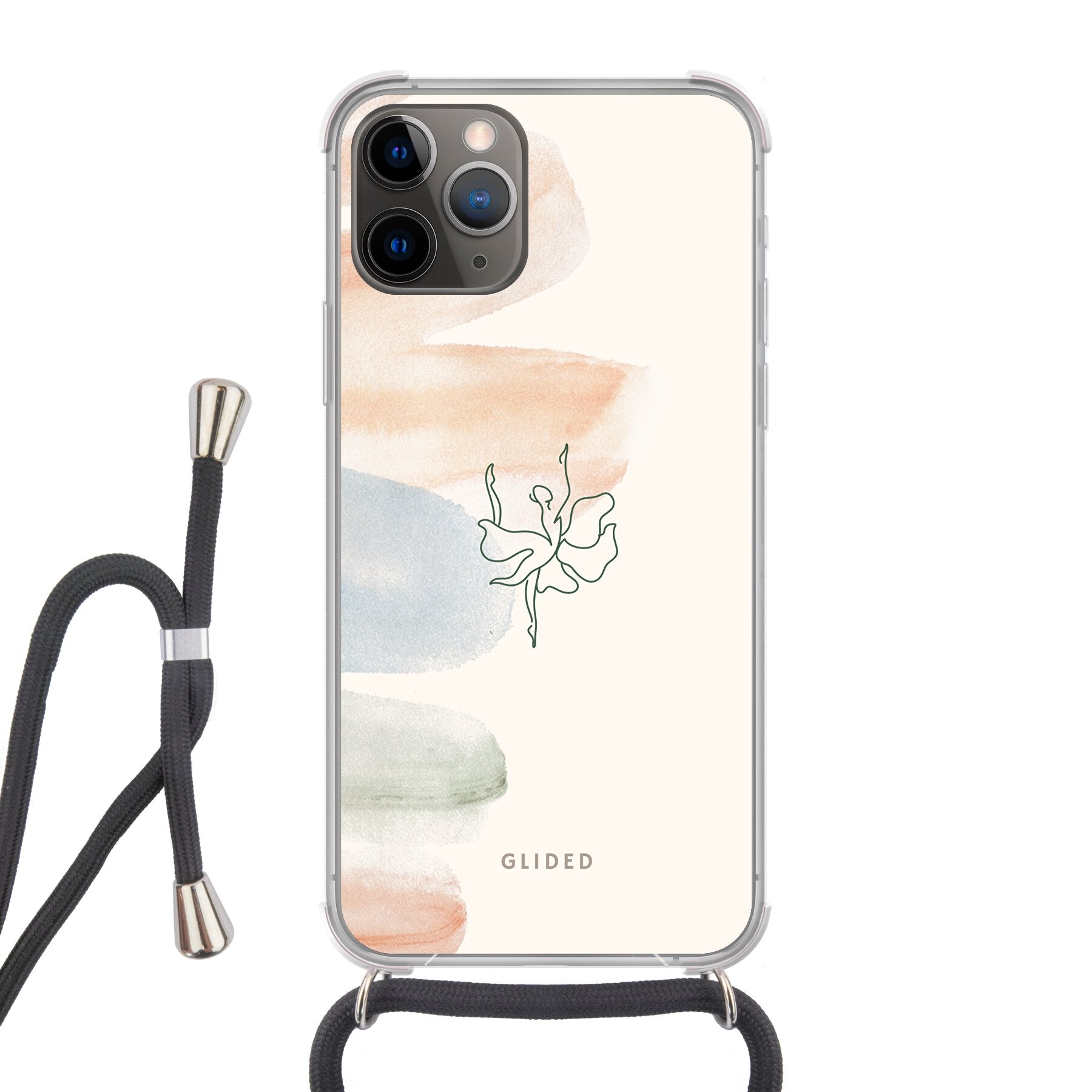 Aquarelle iPhone 11 Pro Handyhülle mit Ballerina-Design in sanften Pastellfarben, elegant und stilvoll.