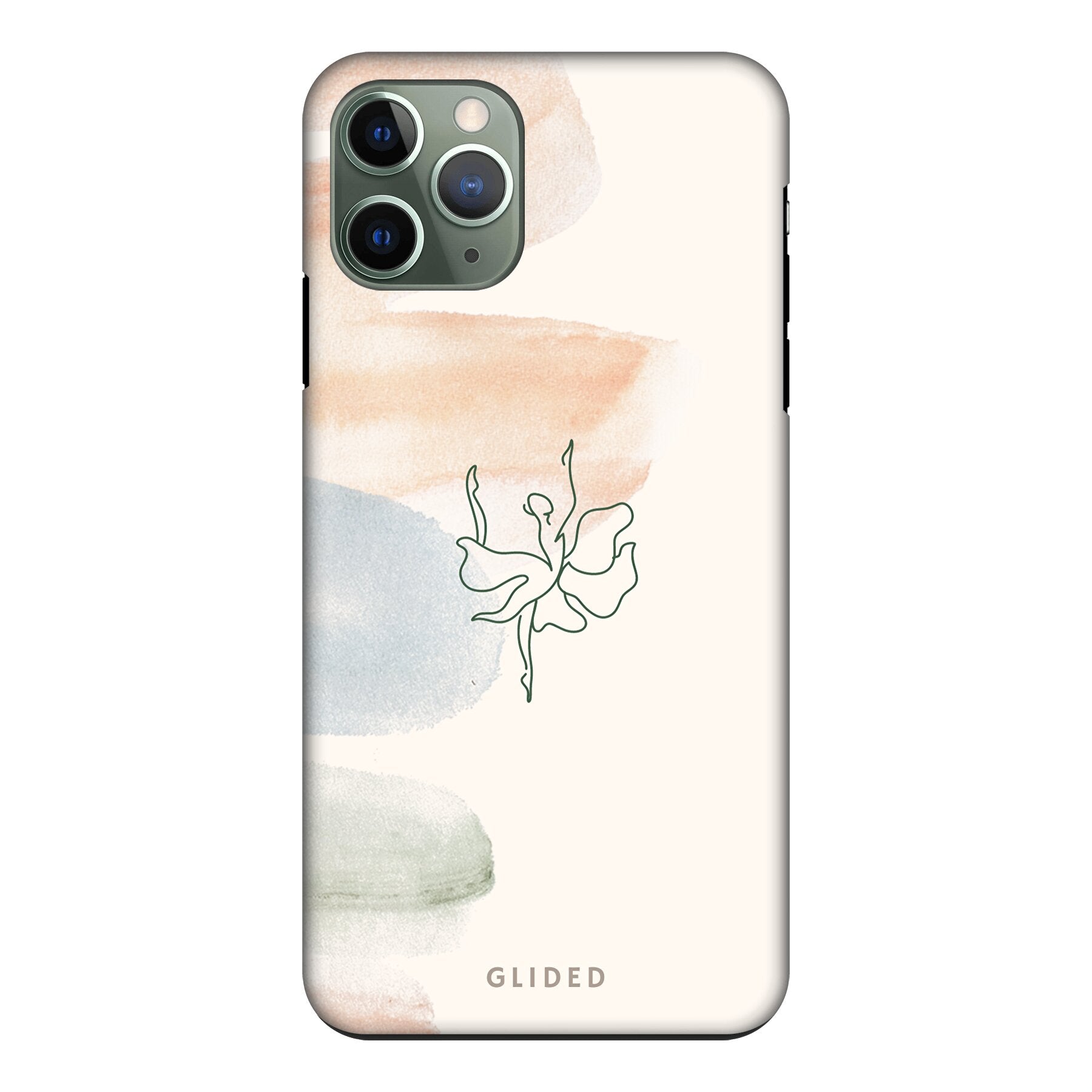 Aquarelle iPhone 11 Pro Handyhülle mit Ballerina-Design in sanften Pastellfarben, elegant und stilvoll.