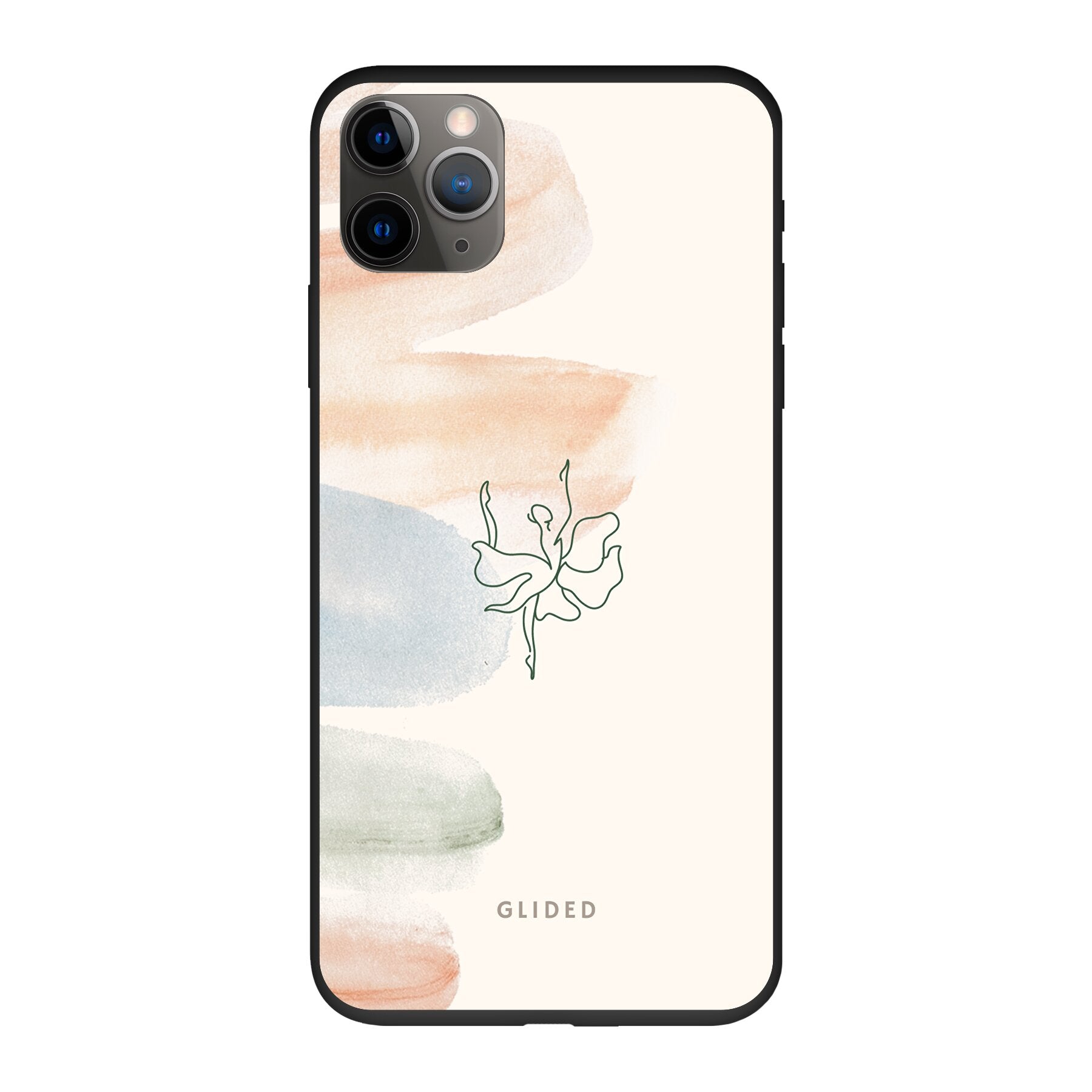 Aquarelle iPhone 11 Pro Handyhülle mit Ballerina-Design in sanften Pastellfarben, elegant und stilvoll.