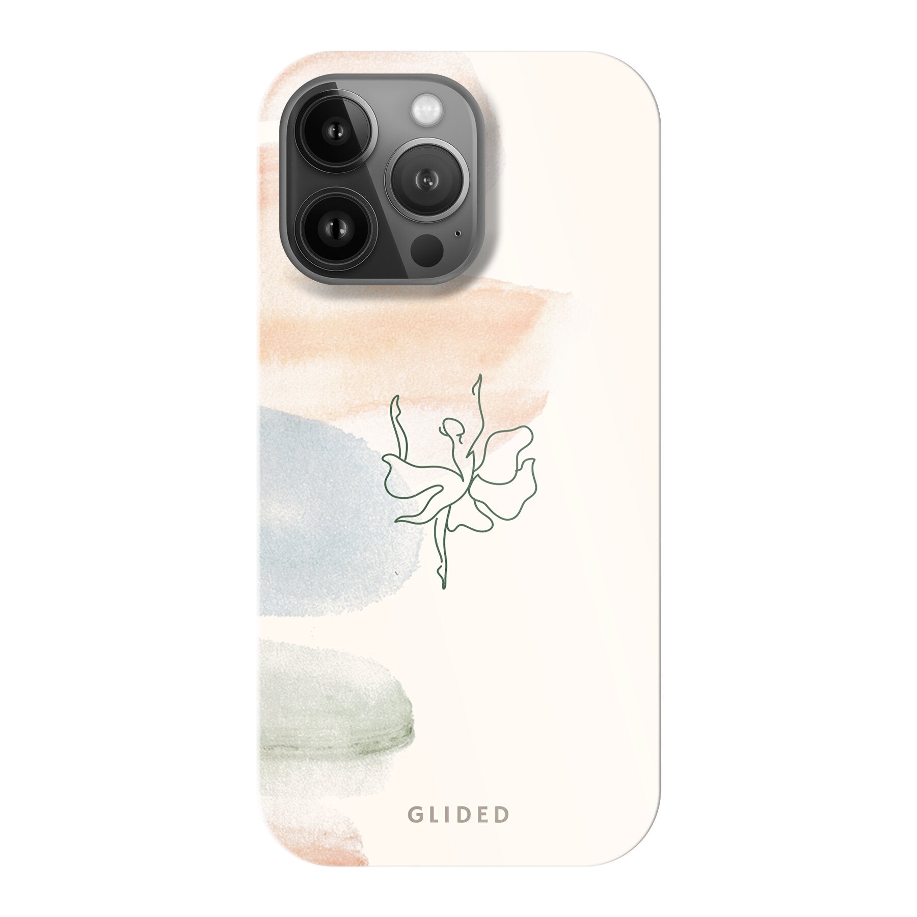 Aquarelle iPhone 13 Pro Handyhülle mit Ballerina-Design und sanften Pastellfarben, die Eleganz und Kunst vereint.