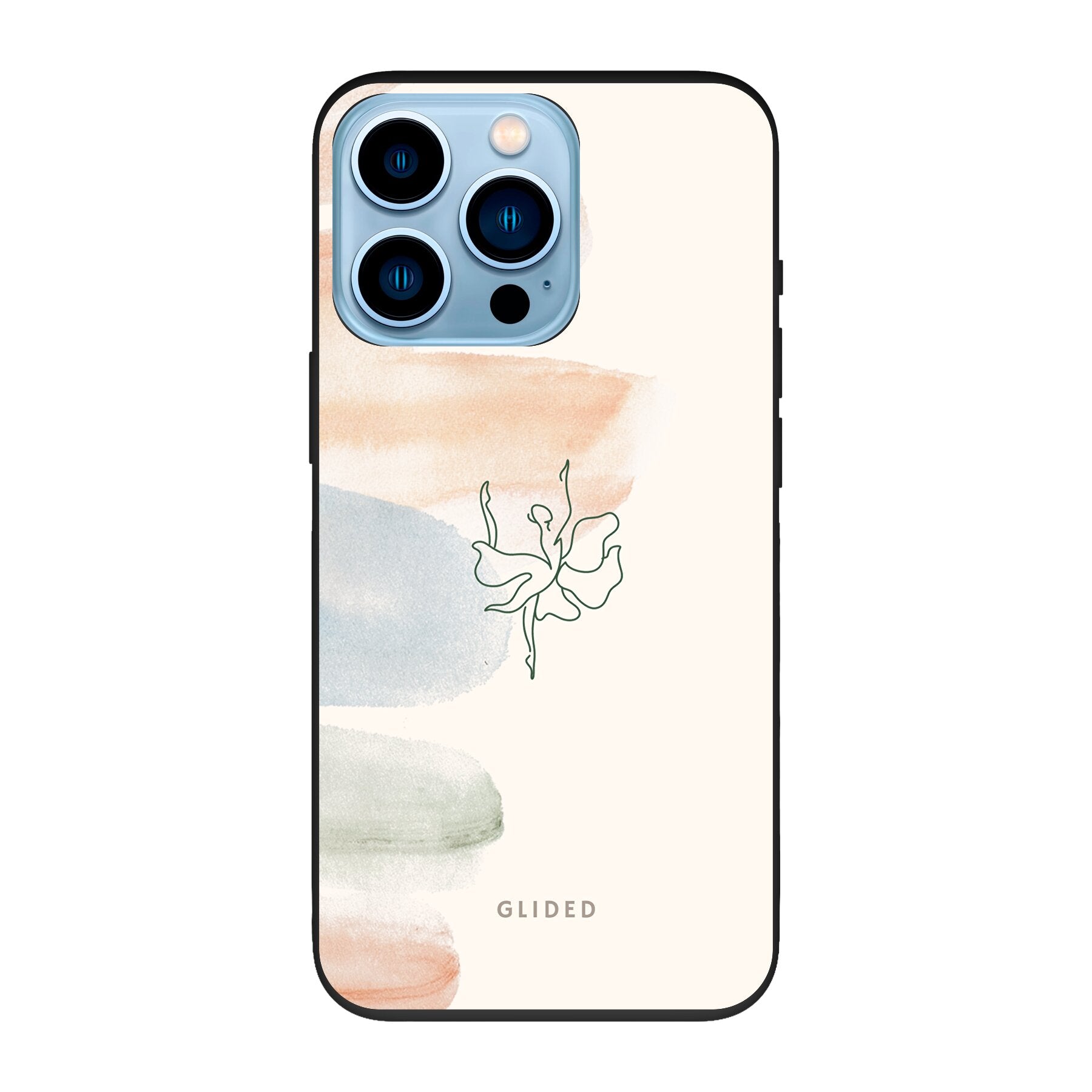 Aquarelle iPhone 13 Pro Handyhülle mit Ballerina-Design und sanften Pastellfarben, die Eleganz und Kunst vereint.