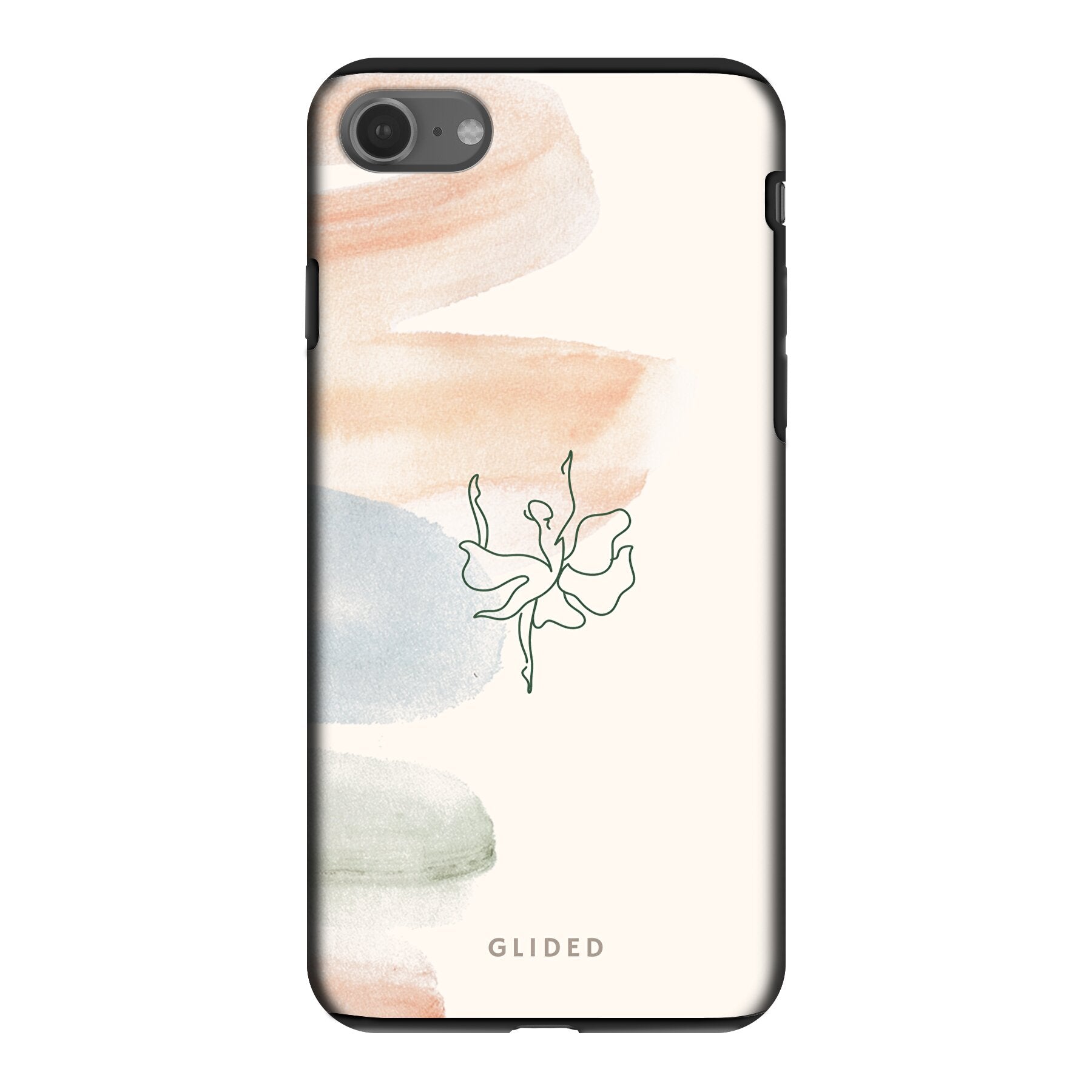 Aquarelle iPhone SE 2020 Handyhülle mit pastellfarbenem Design und Ballerina-Motiv, bietet stilvollen Schutz.