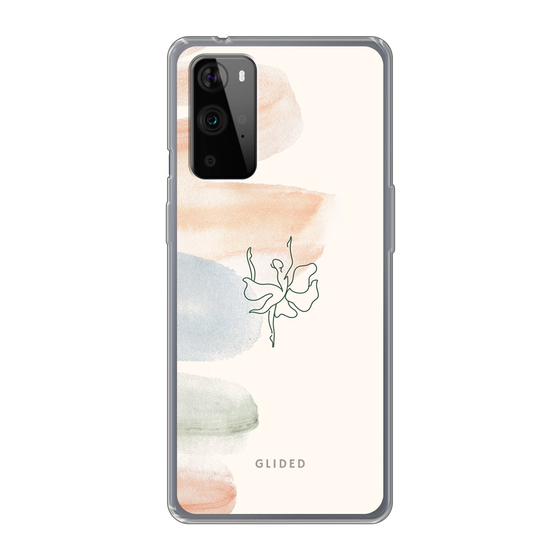 Aquarelle Handyhülle für OnePlus 9 Pro mit zarter Ballerina und Pastellfarben, stilvoll und schützend.