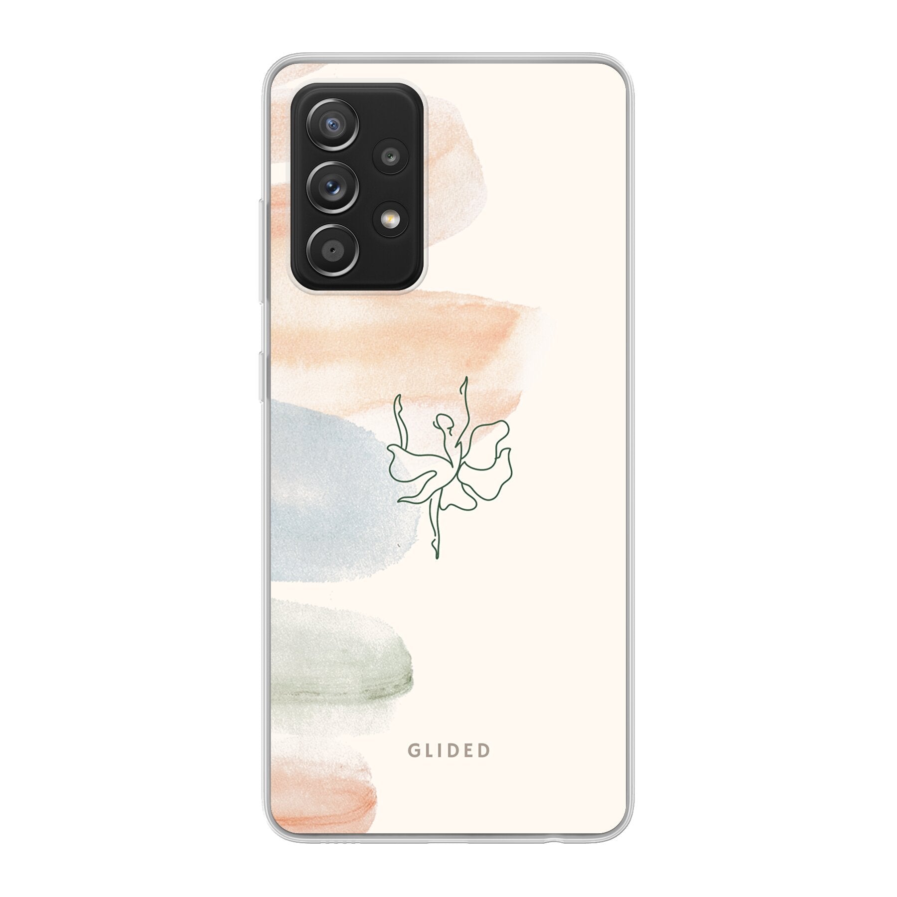 Aquarelle Handyhülle für Samsung Galaxy A52 mit Ballerina und Pastellfarben, stilvoll und schützend.