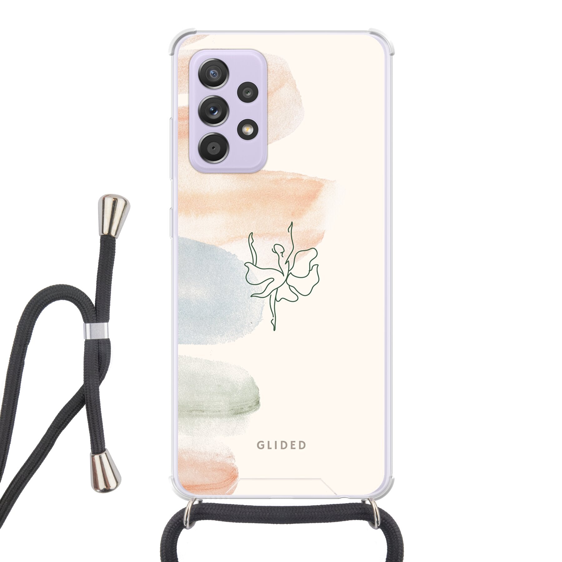 Aquarelle Handyhülle für Samsung Galaxy A52 mit Ballerina und Pastellfarben, stilvoll und schützend.